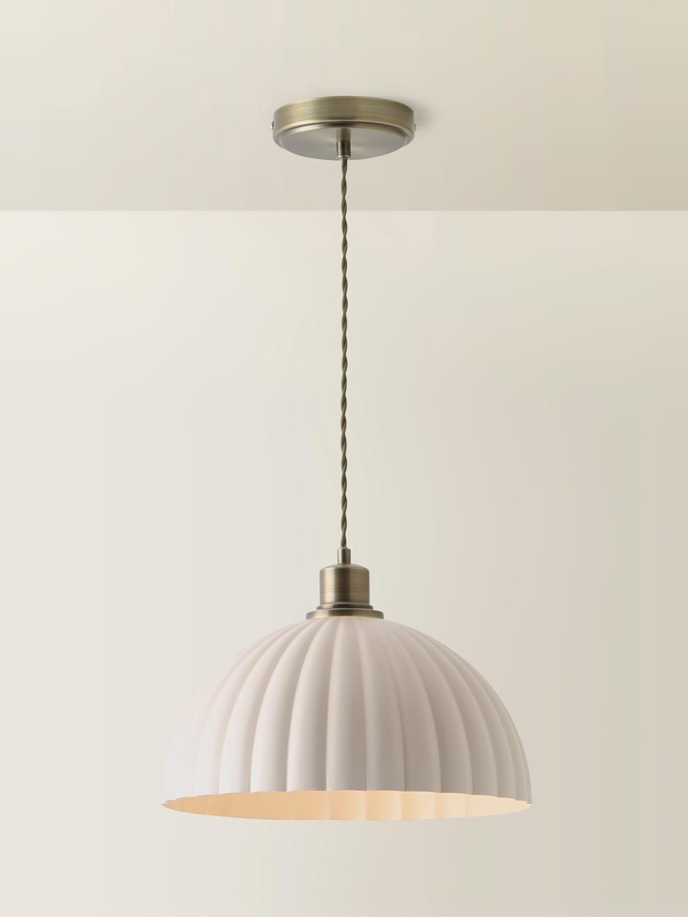 Image 6 of 6 of ValueLights Bourton Brushed Gold Ribbed Dome Pendant Ceiling Light
