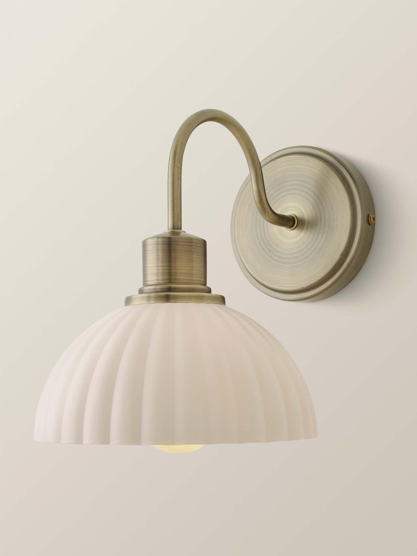 ValueLights Bourton Brushed Gold Ribbed Dome Wall Light