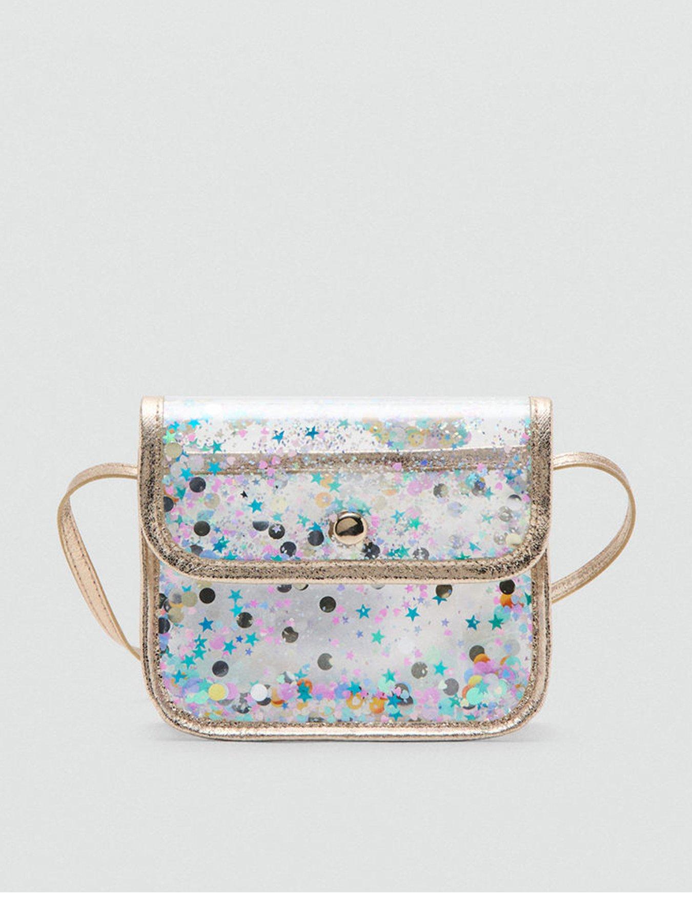 Image 1 of 4 of Mango Younger Girls Sparkle Mini Bag - Gold