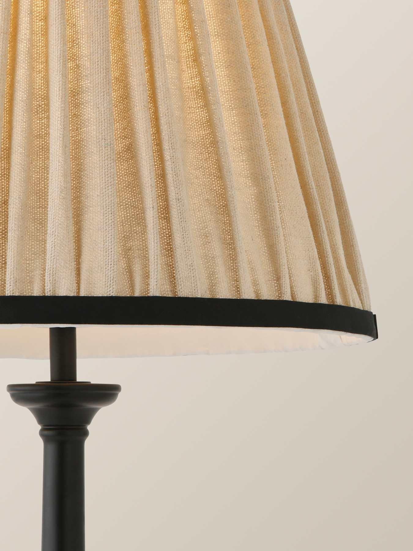 Image 4 of 6 of ValueLights Clara Black Candlestick Table Lamp with Linen Pleated Shade