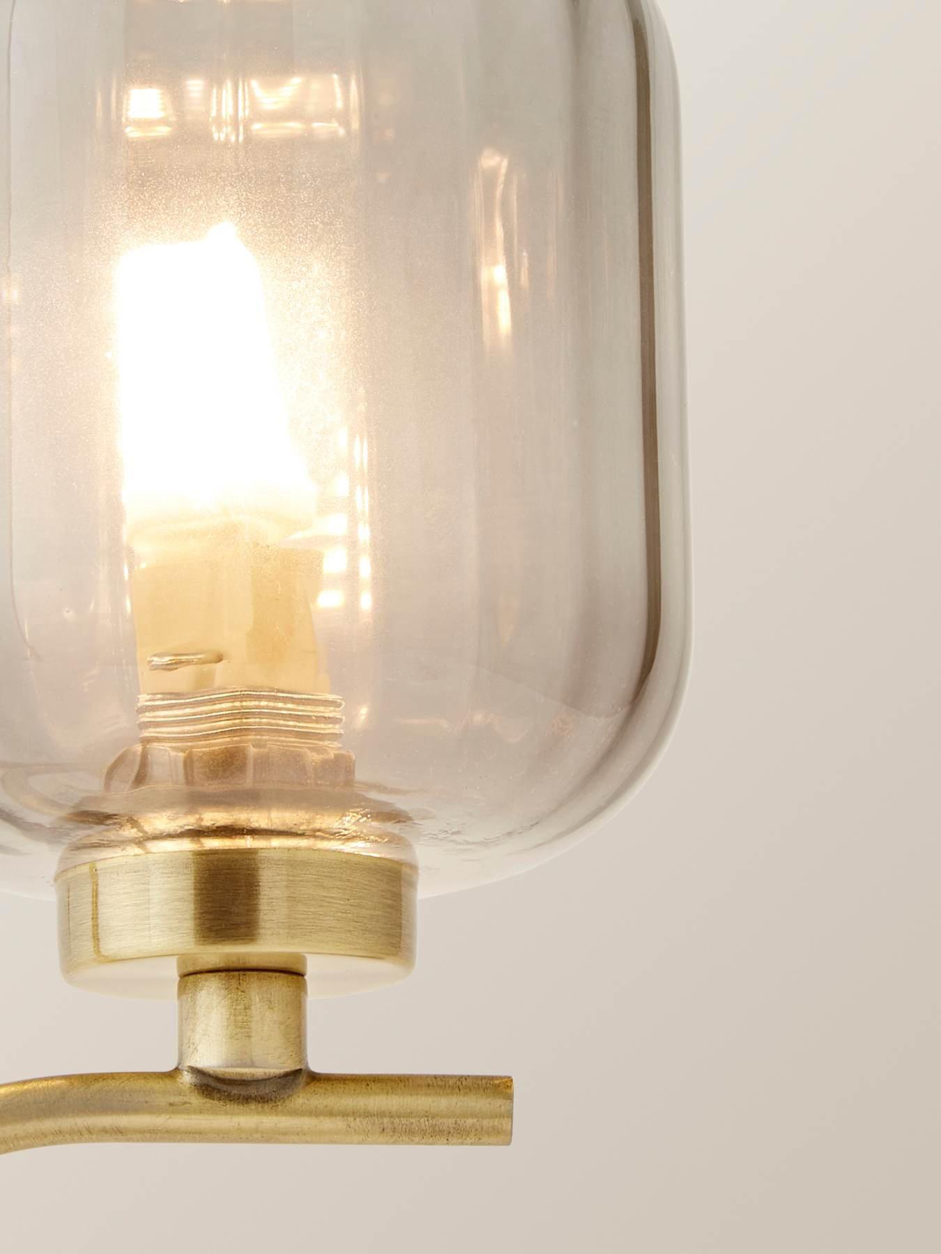 Image 3 of 7 of ValueLights Amelie Gold 2 Way Table Lamp with Smoked Ribbed Glass Shades