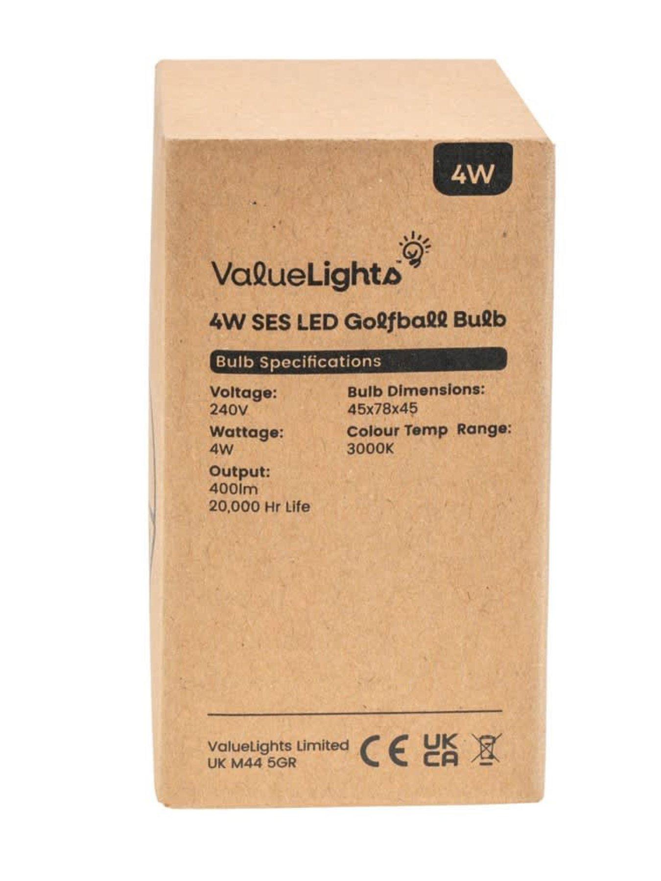 ValueLights Pack of 6 E14 4W LED Globe Light Bulbs Warm White
