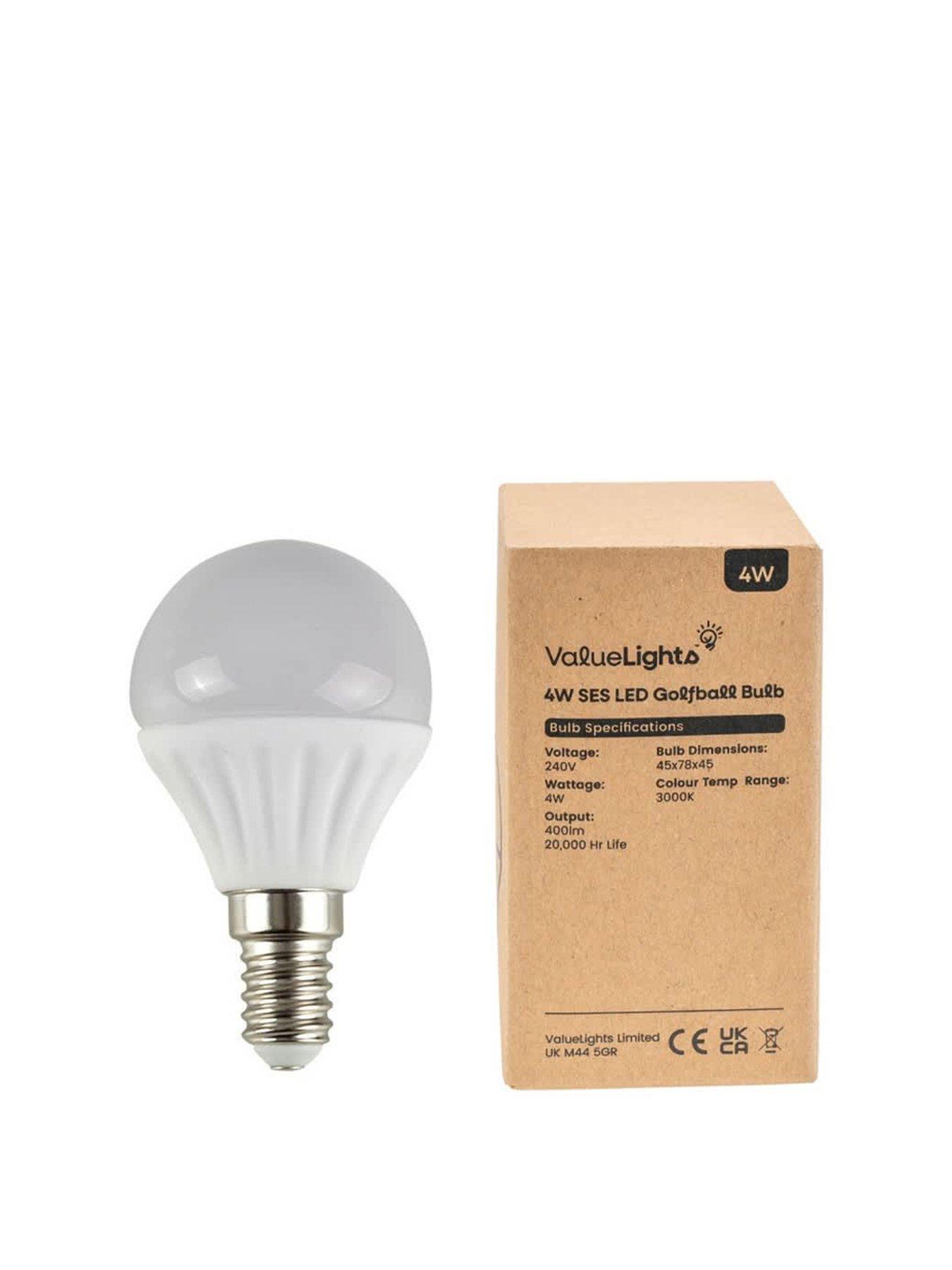 ValueLights Pack of 6 E14 4W LED Globe Light Bulbs Warm White | Very