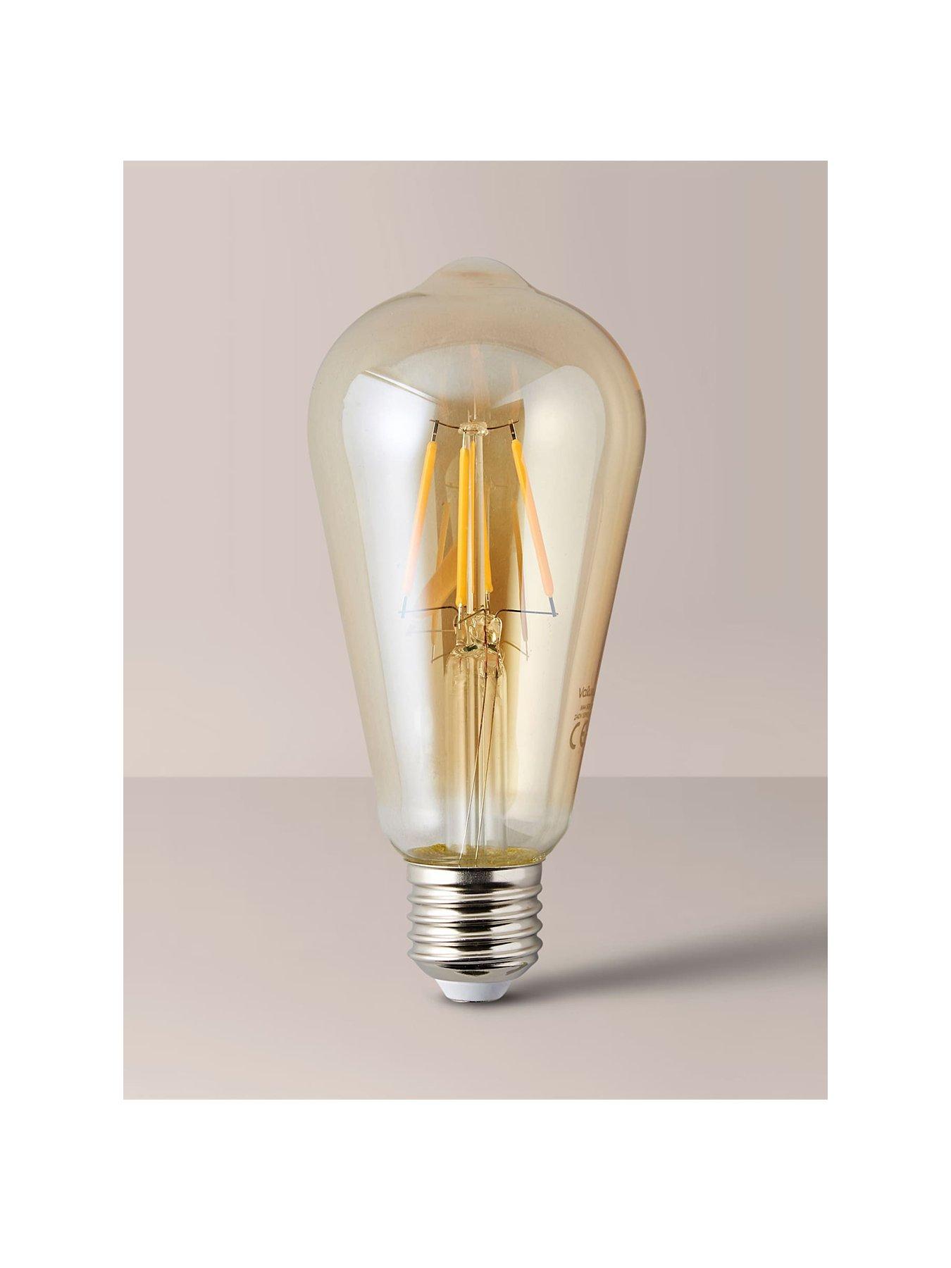 ValueLights Pack of 3 E27 4W LED Filament Pear Shaped Light Bulbs | Very