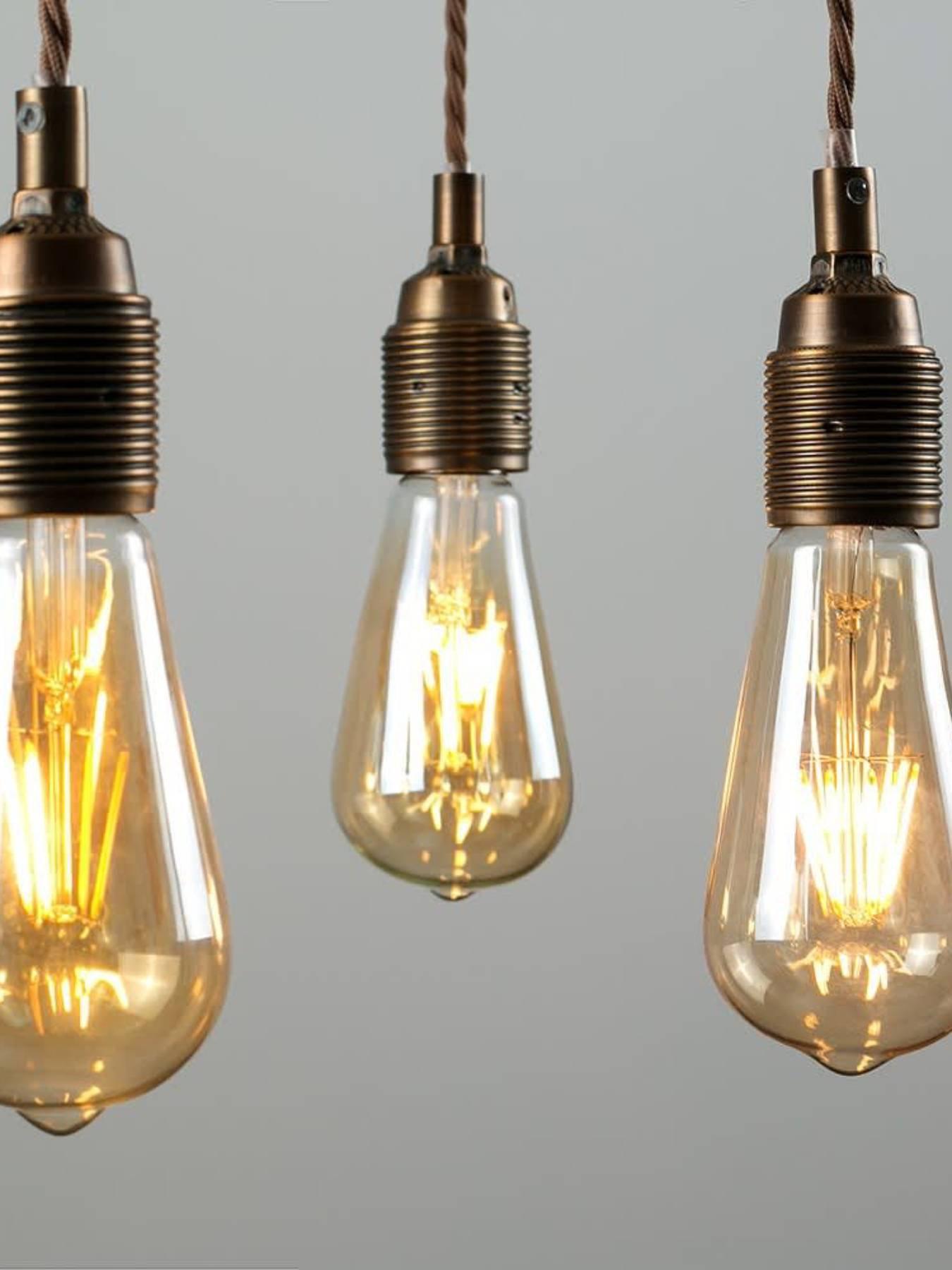 ValueLights Pack of 3 E27 4W LED Filament Pear Shaped Light Bulbs | Very