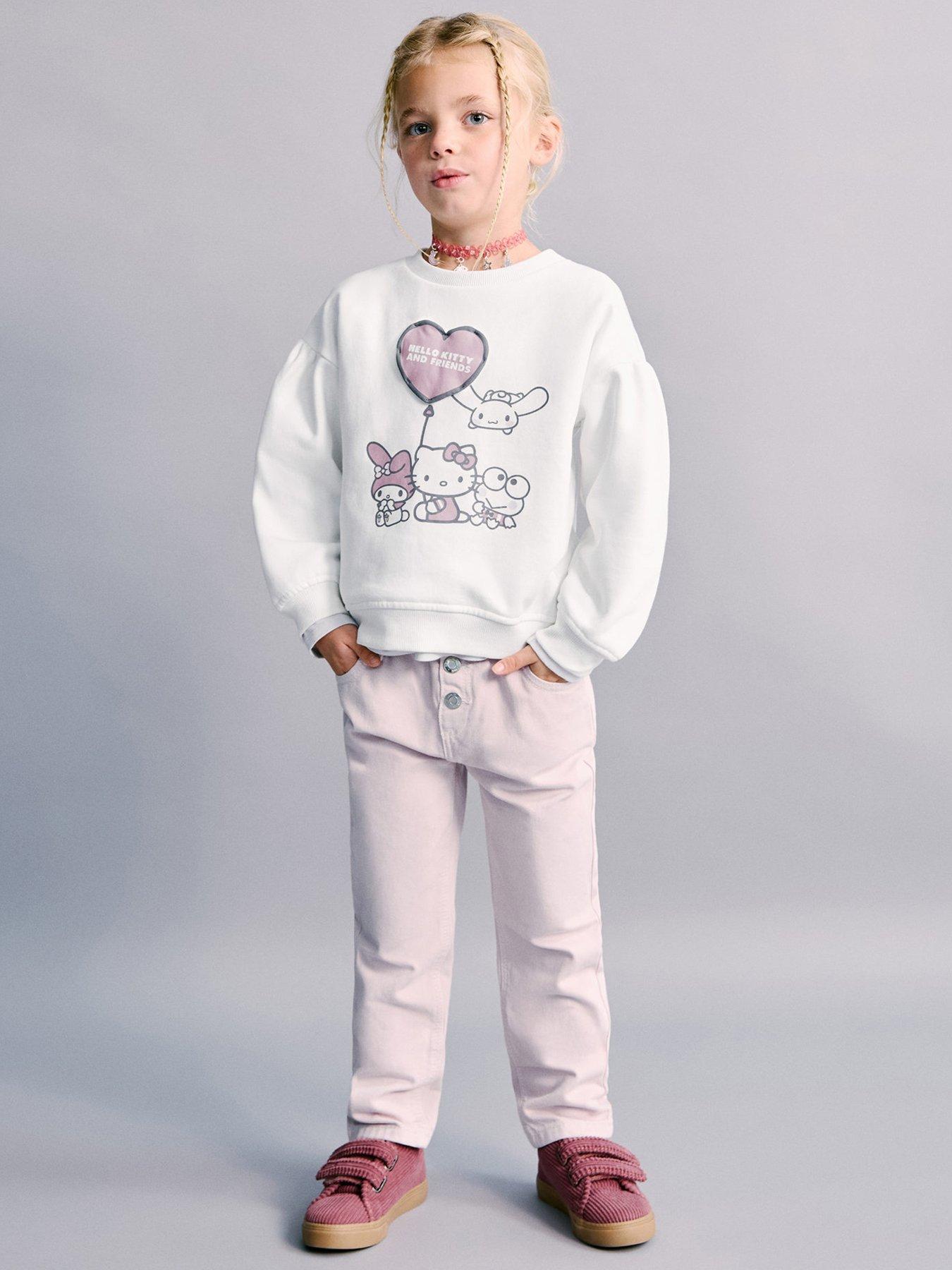 Mango Younger Girls Paper Bag Regular Jeans, Light Pink, Size Age: 12-18 Months