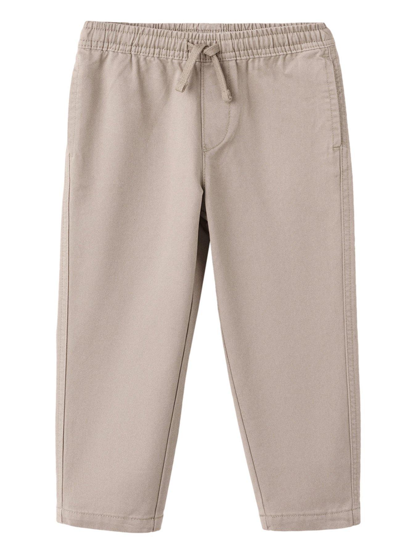 Mango: Younger Boys Elasticated Waistband Trousers - Brown