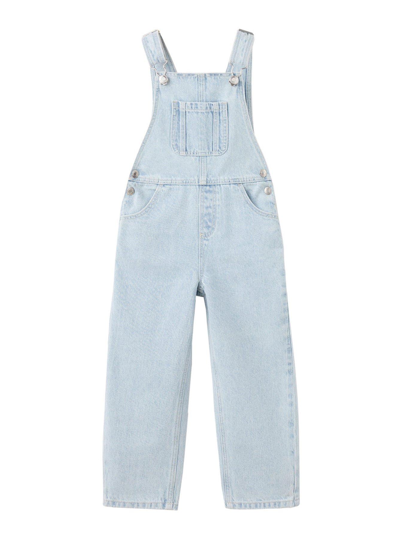Mango Younger Girls Denim Dungarees - Blue