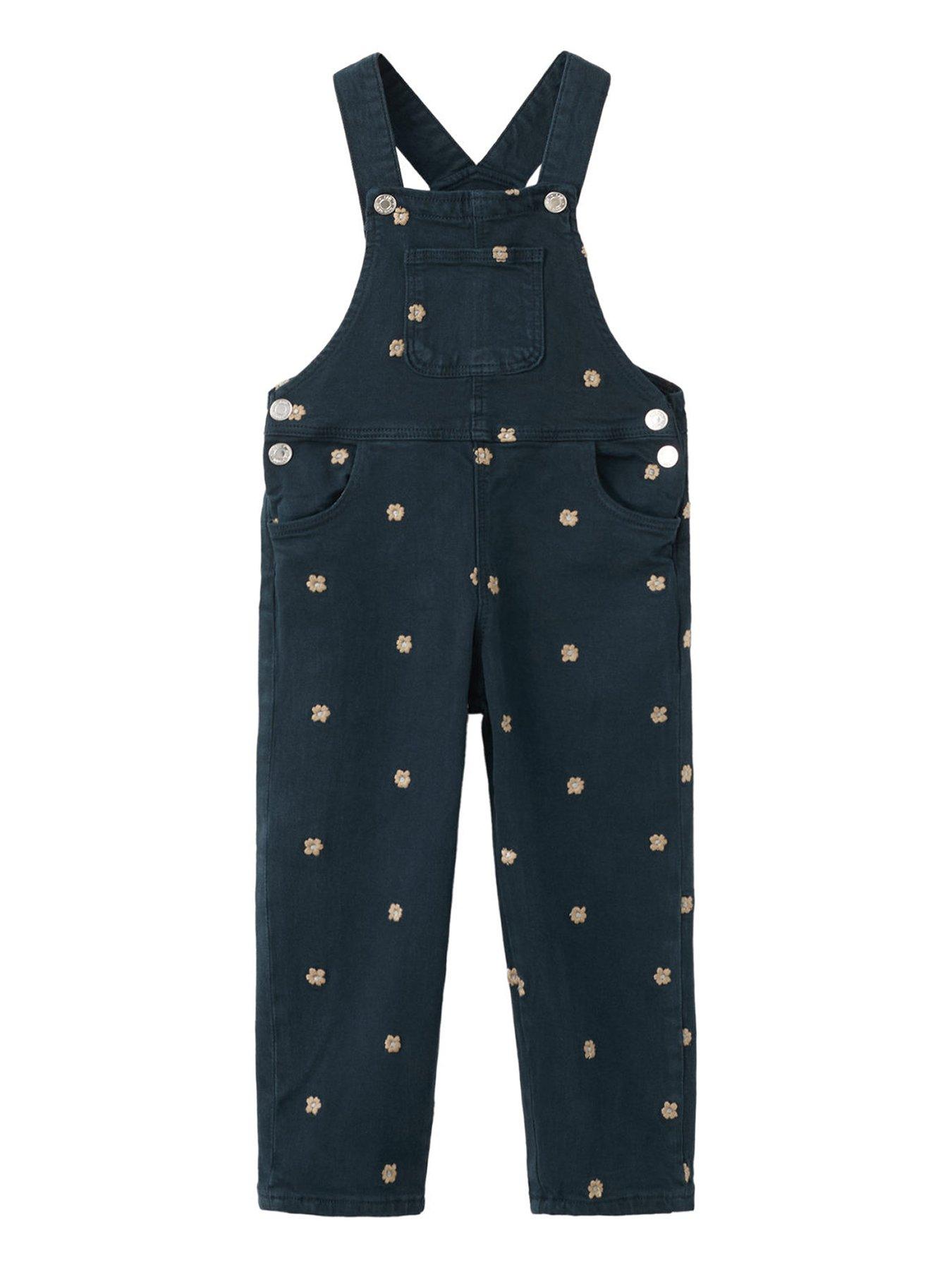 Mango Younger Girls Daisy Dungarees - Navy