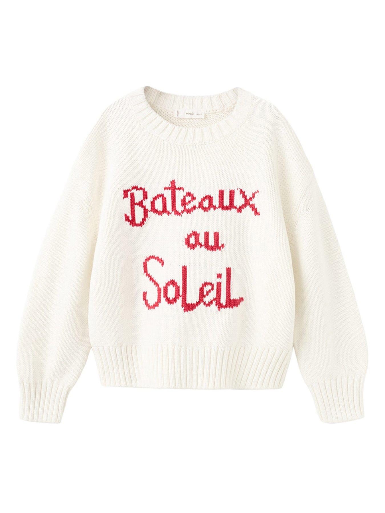 Mango Girls Bateaux Au Soleil Knitted Jumper - Light Cream