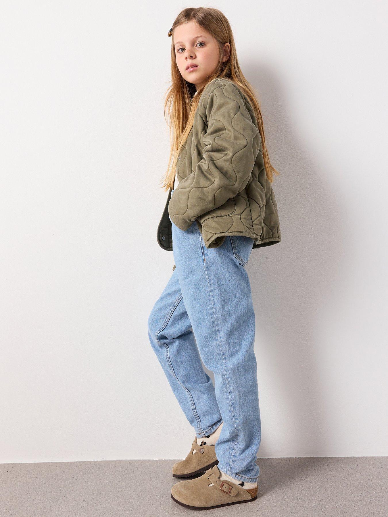 Mango Girls Paper Bag Regular Jeans - Blue