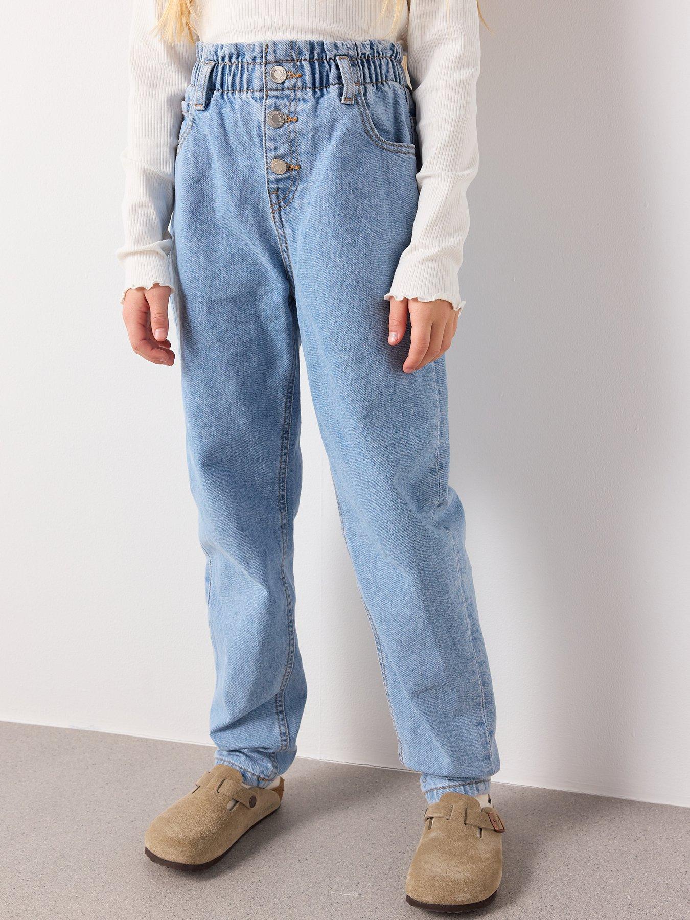 Image 2 of 7 of Mango Girls Paper Bag Regular Jeans - Blue