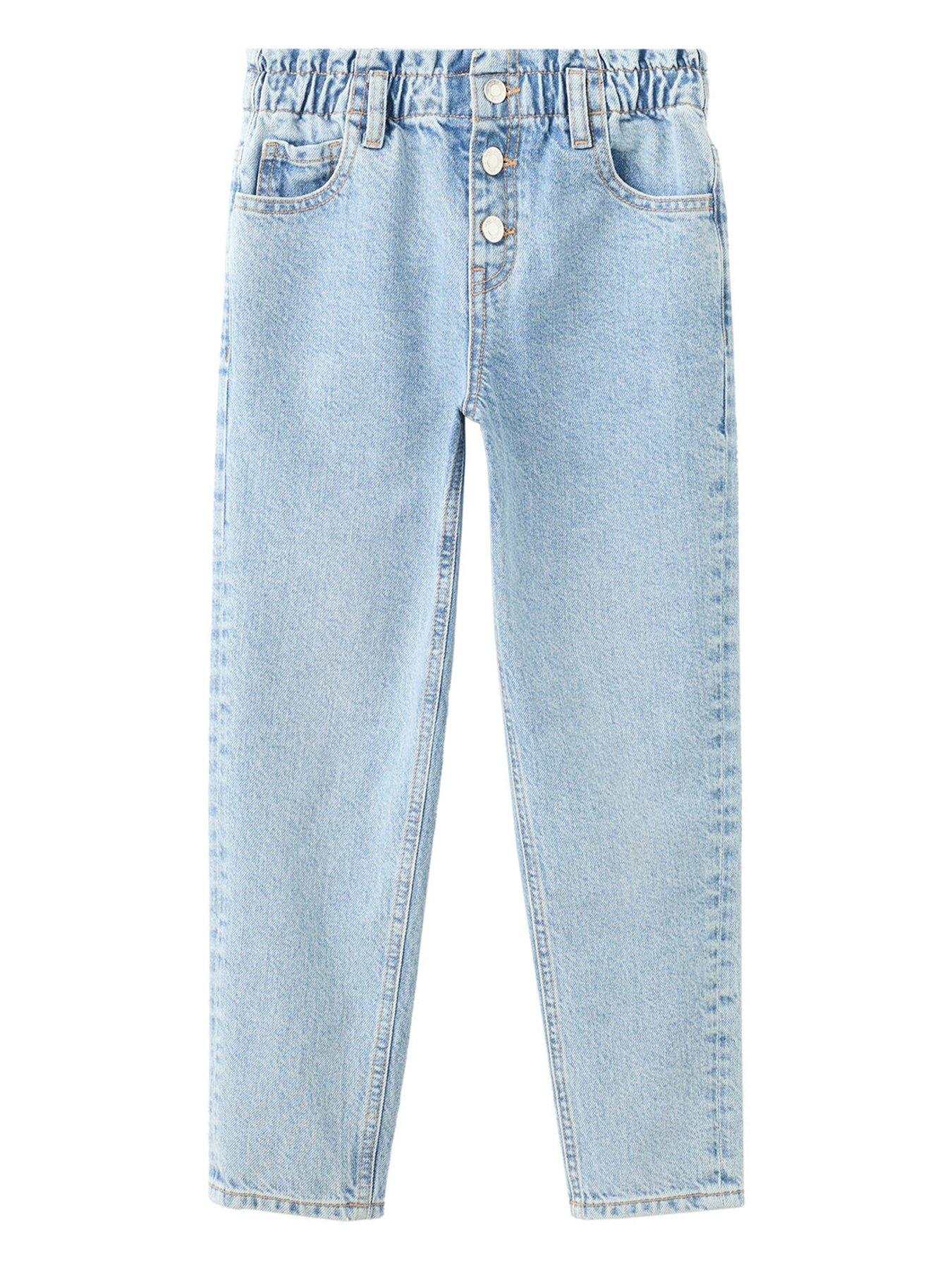 Mango Girls Paper Bag Regular Jeans - Blue