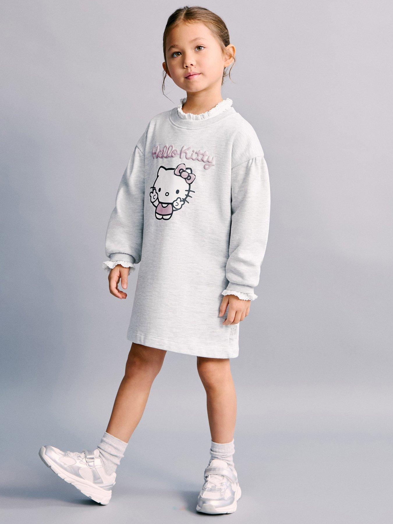 Mango Younger Girls Hello Kitty Sweatshirt Dress - Grey