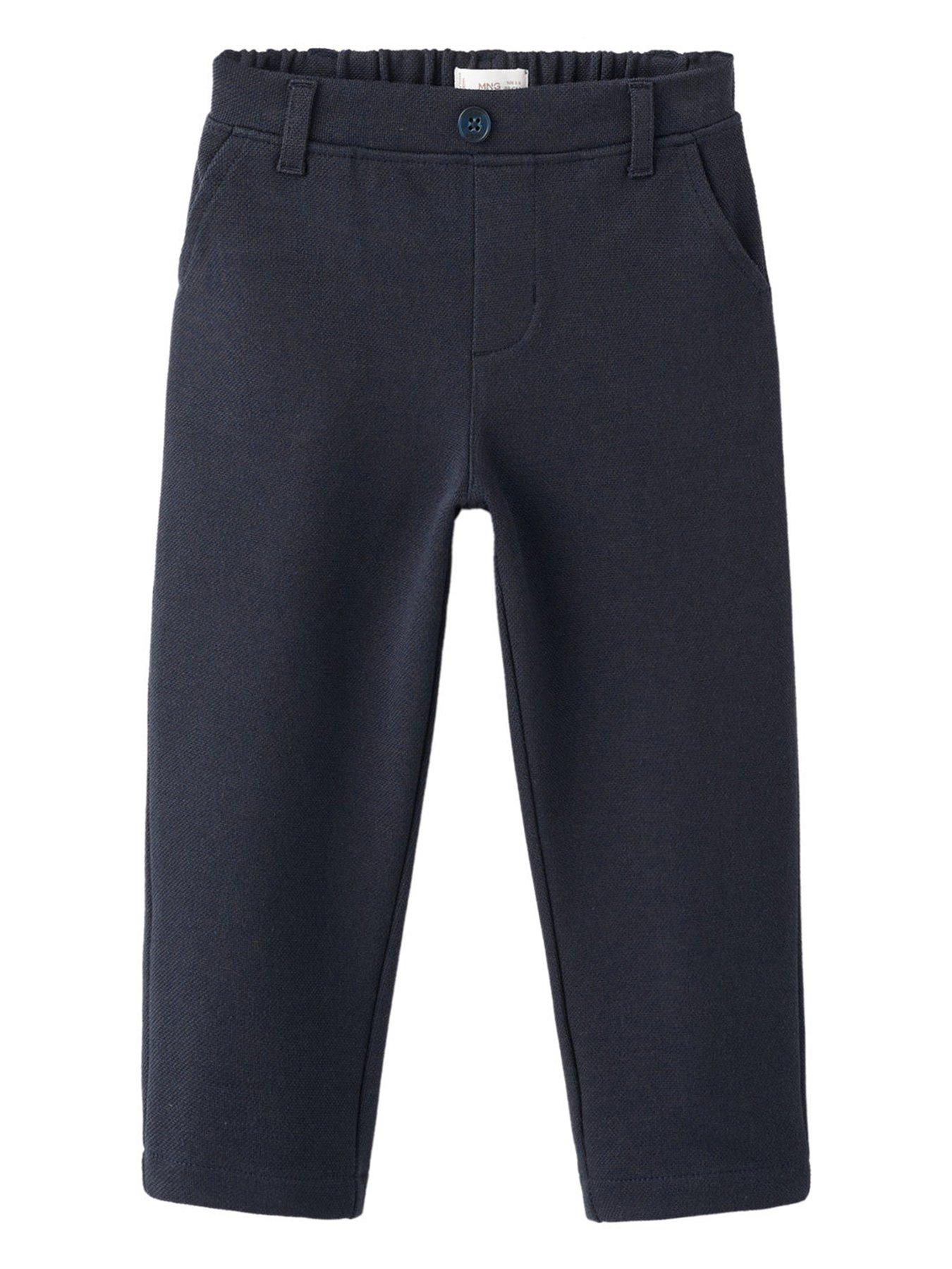 Mango Younger Boys Jersey Suit Trousers, Navy, Size 12-18 Months