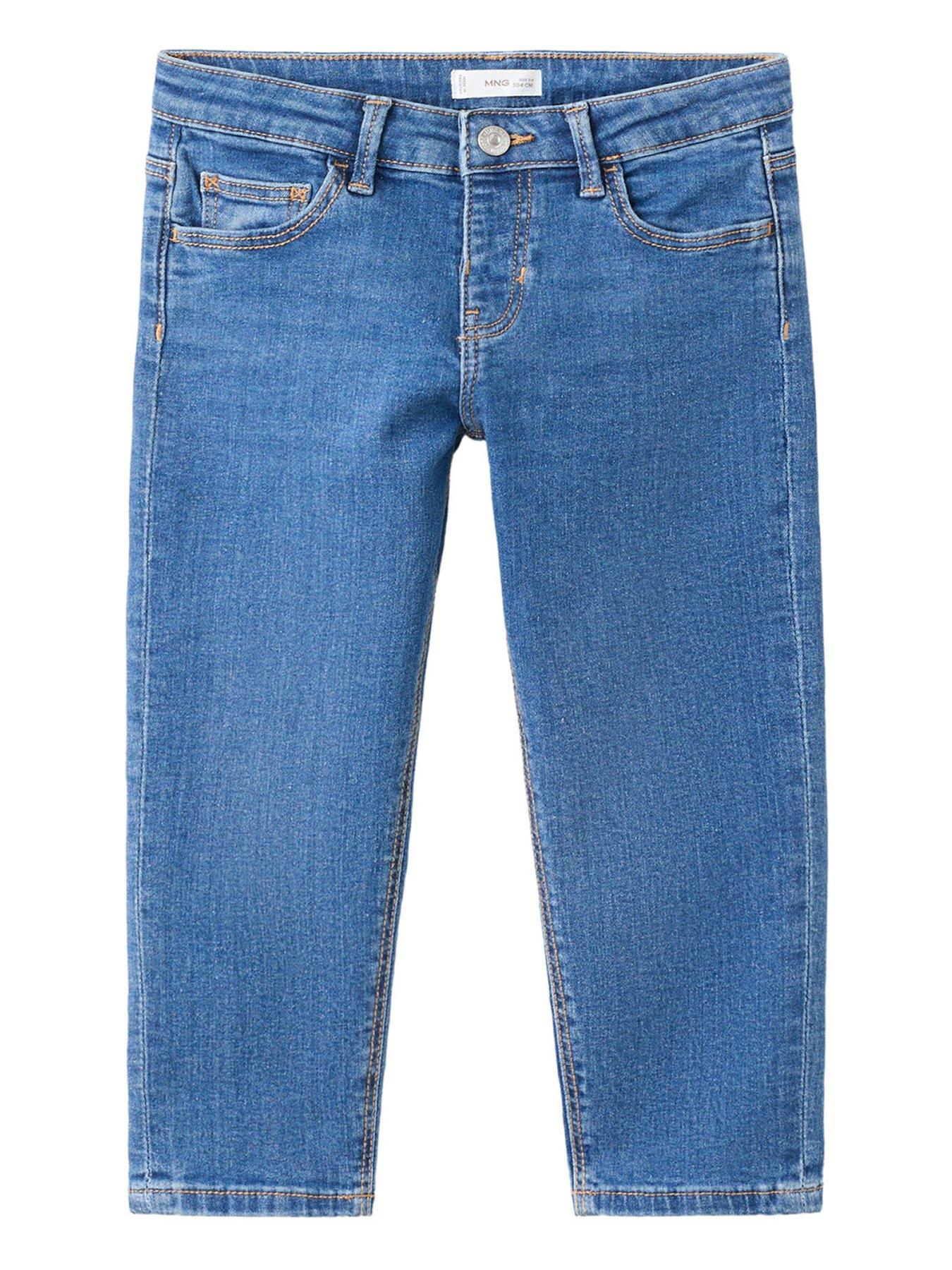 Mango Younger Boys Stretch Denim Skinny Jeans, Blue, Size Age: 9-12 Months