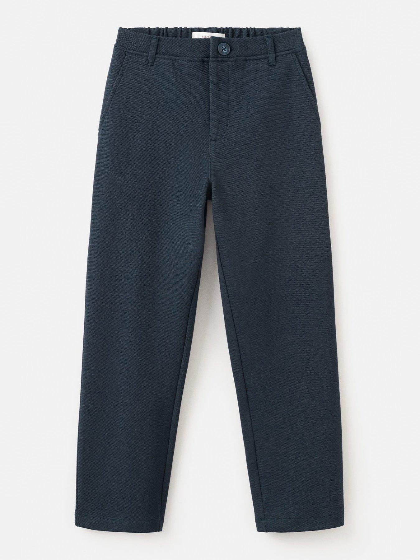 Mango Boys Pique Suit Trousers - Navy