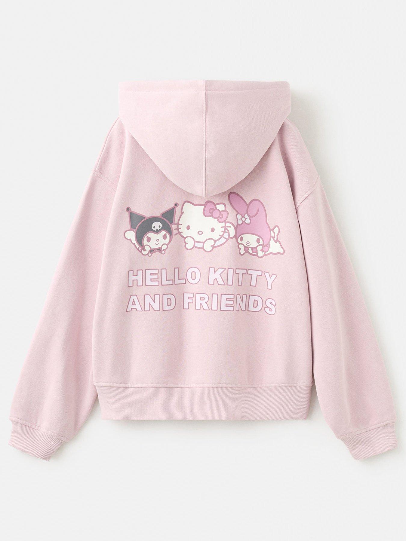 Mango Girls Hello Kitty Back Print Hoodie - Pink