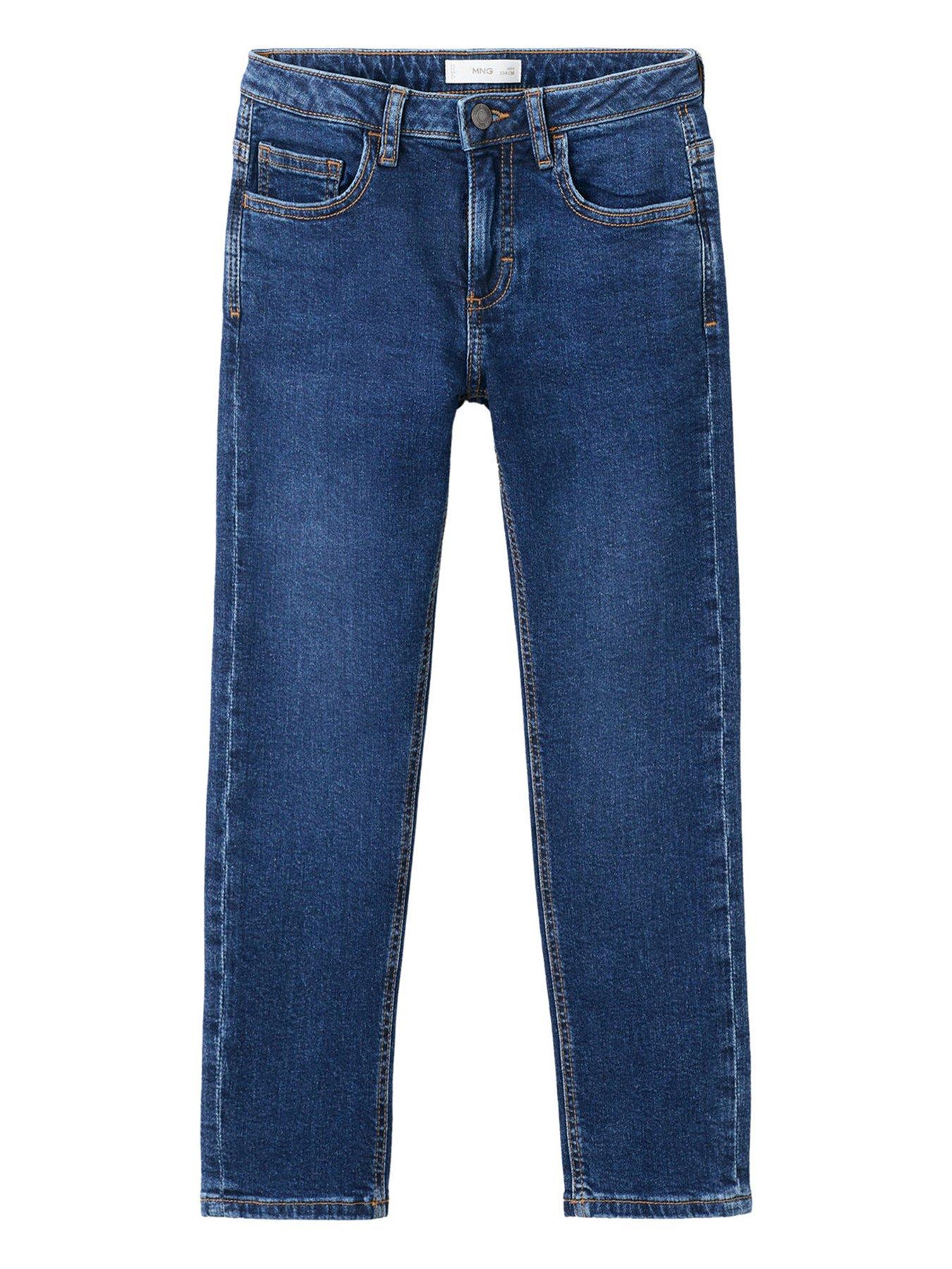 Mango Boys Slim Fit Dark Wash Jeans - Dark Blue