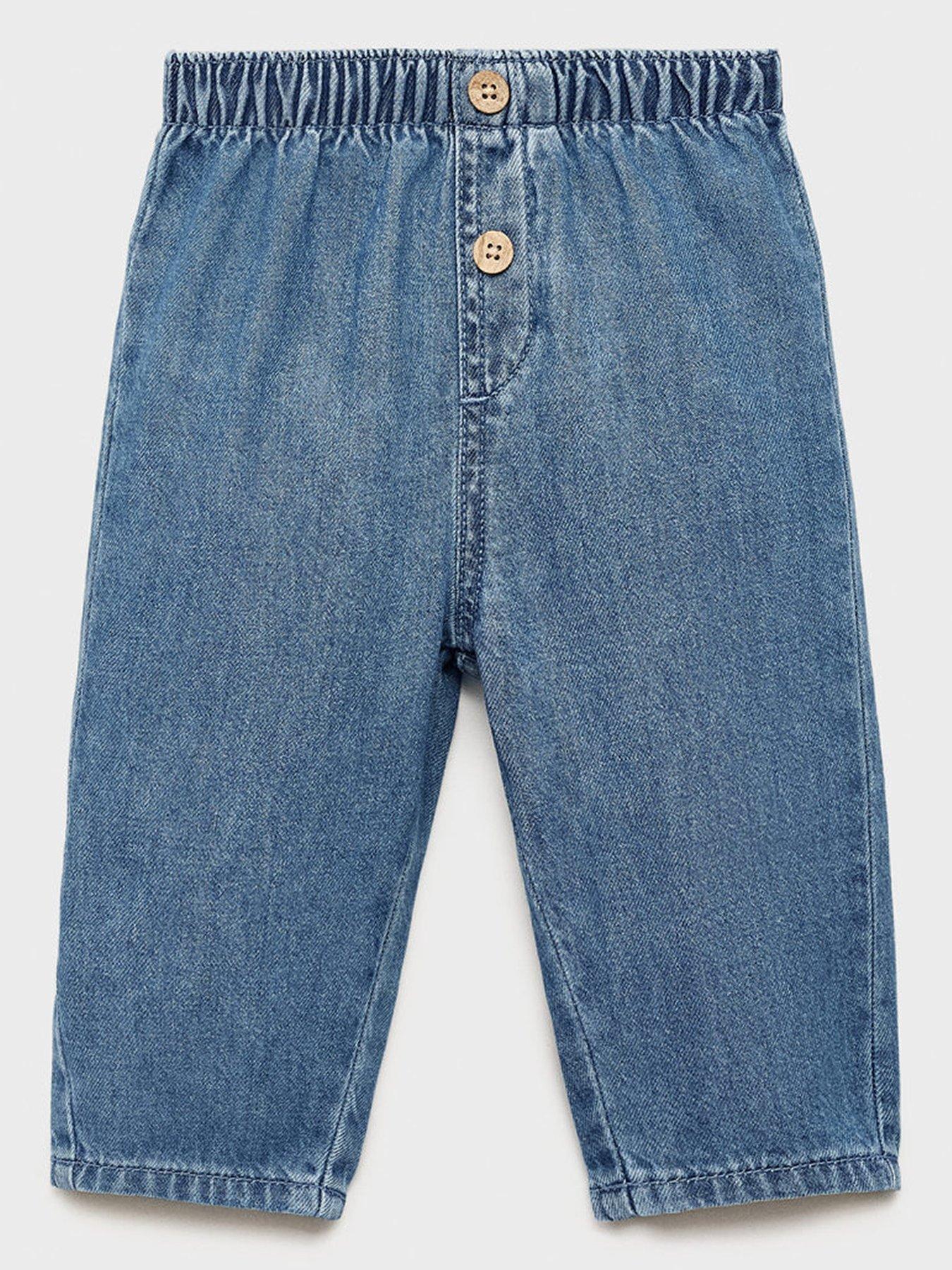 Mango Baby Unisex Pull On Soft Denim Jeans - Blue