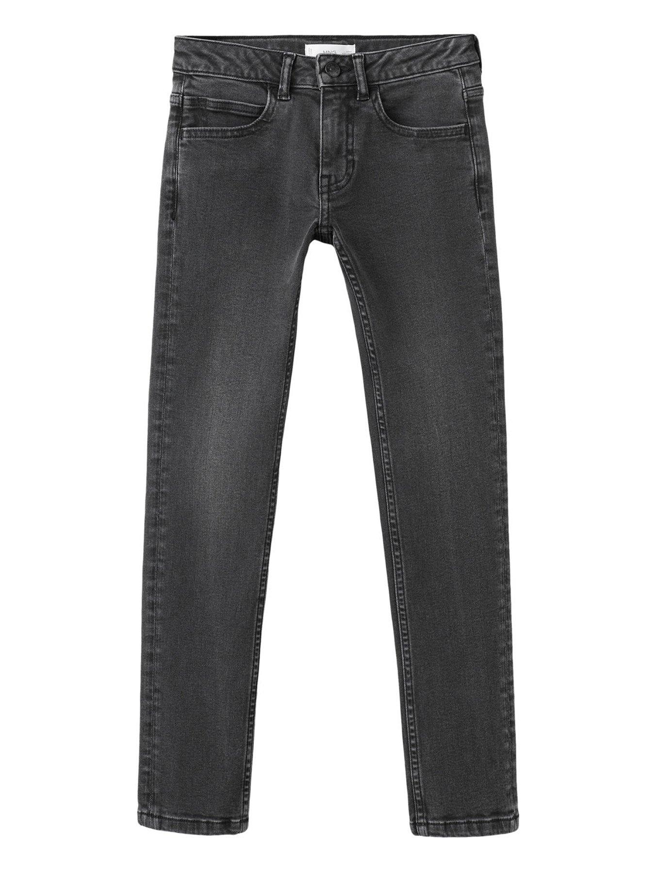 Mango Boys Dark Wash Skinny Jeans, Dark Grey, Size Age: 13-14 Years