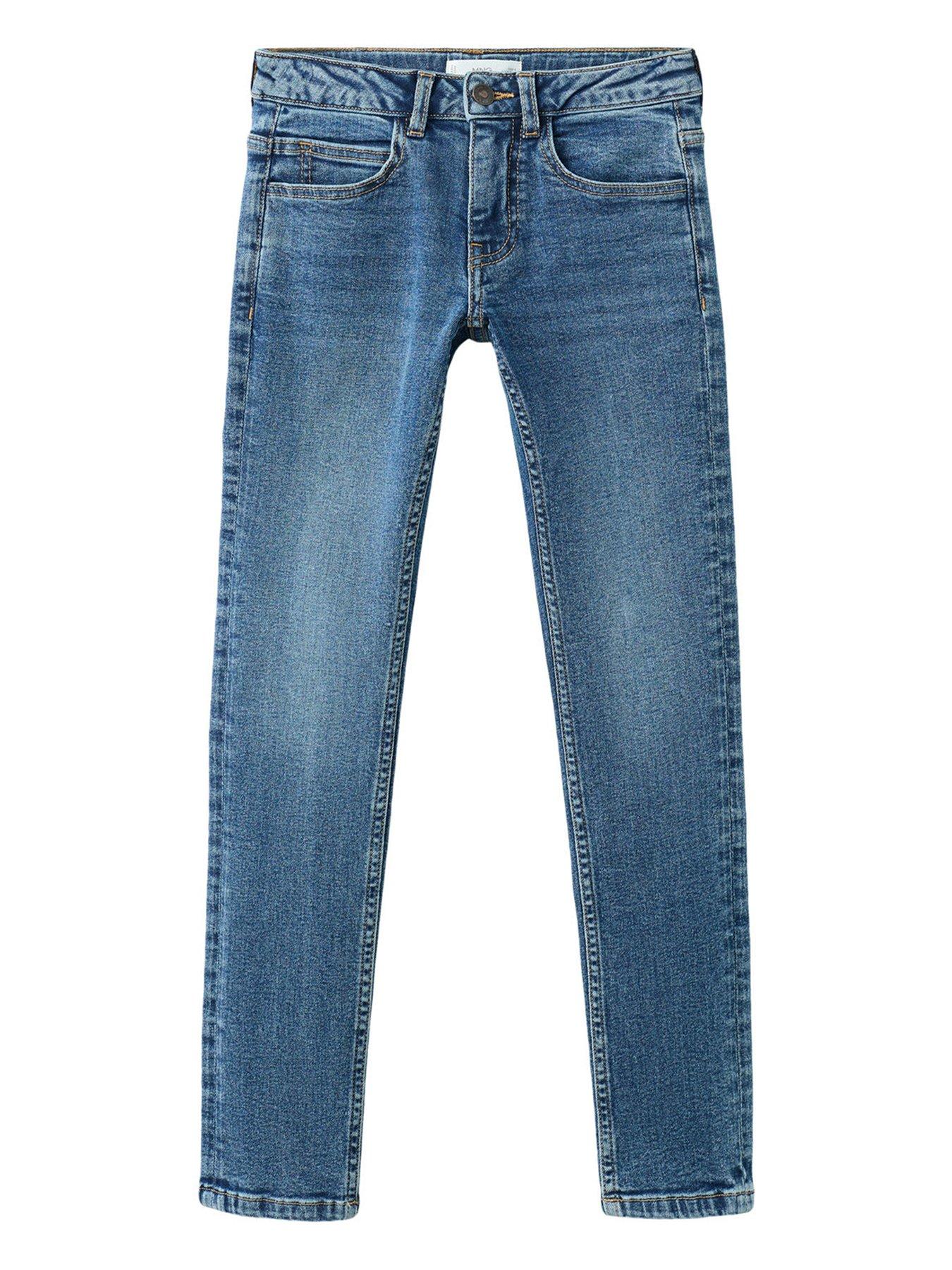 Mango Boys Mid Wash Skinny Jeans, Blue, Size Age: 12 Years