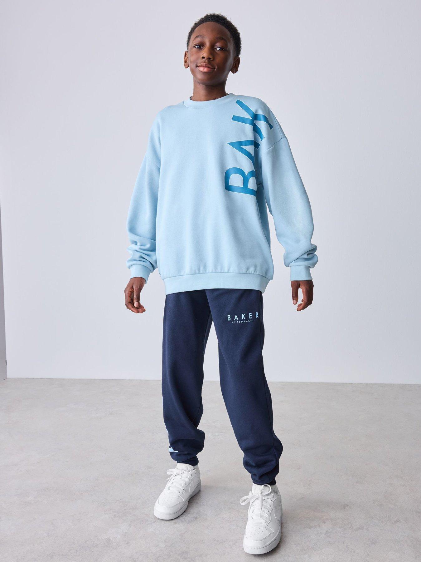 Ted Baker Boys Graphic Long Sleeve Sweatshirt and Joggers Set - Blue