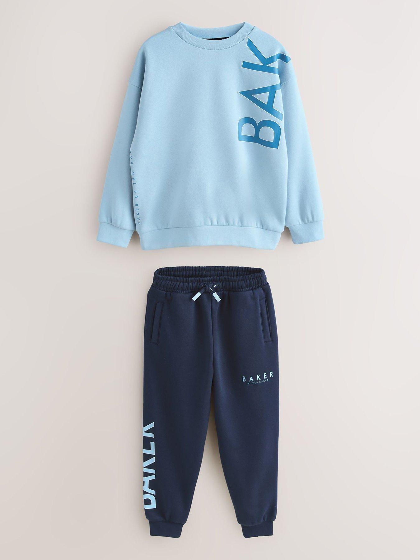 Ted Baker Boys Graphic Long Sleeve Sweatshirt and Joggers Set - Blue