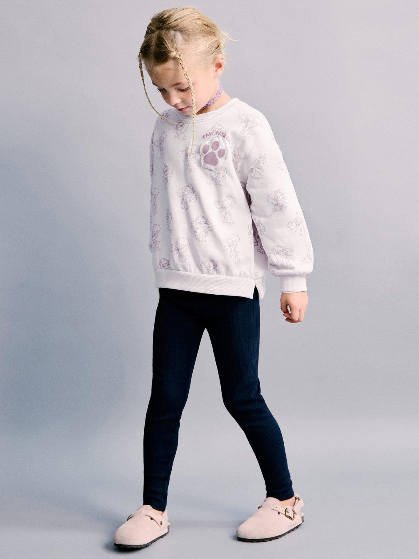 Mango Younger Girls Ribbed Leggings - Navy