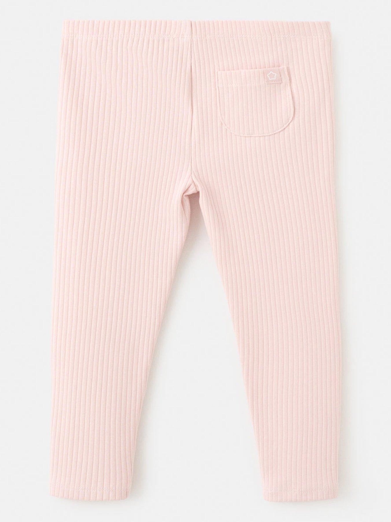 Image 2 of 4 of Mango Younger Girls Ribbed Leggings - Light Pink