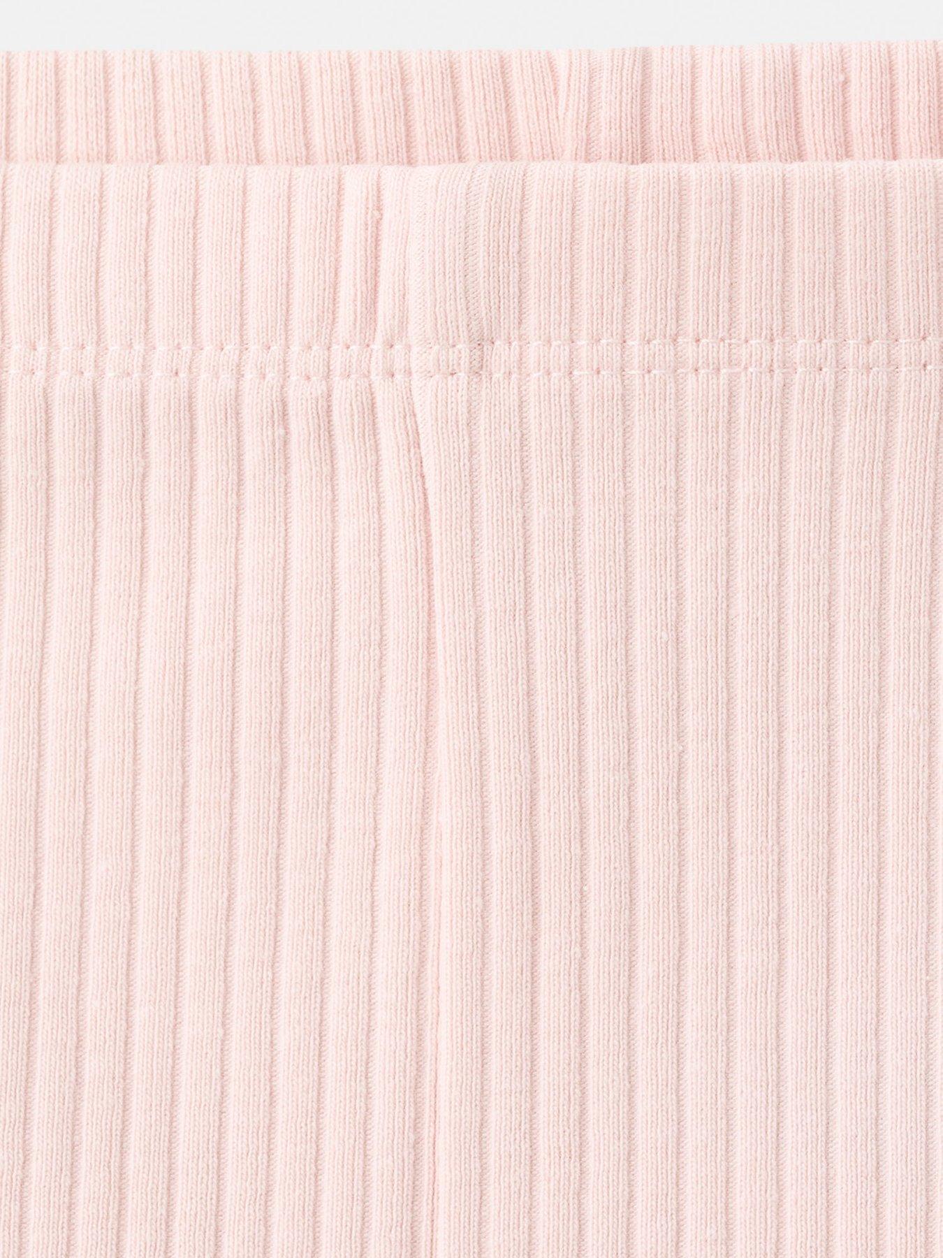 Image 4 of 4 of Mango Younger Girls Ribbed Leggings - Light Pink