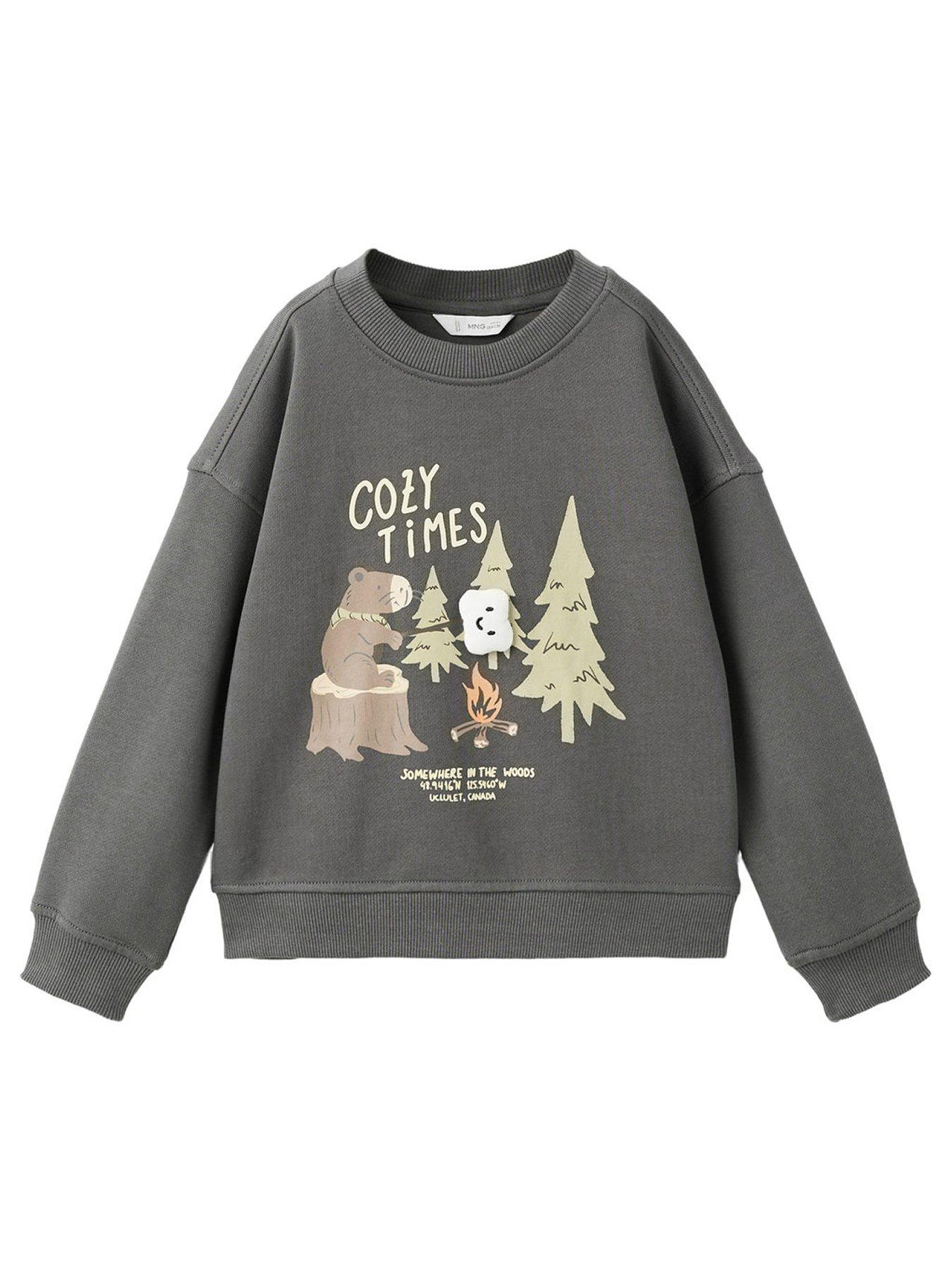 Mango: Younger Boys Cozy Times Sweatshirt - Dark Grey