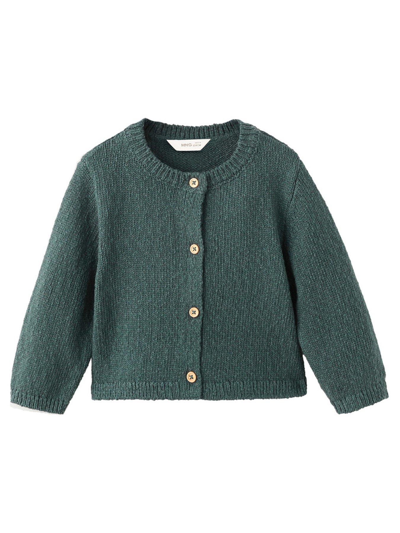 Image 1 of 4 of Mango Baby Unisex Knitted Cardigan - Green