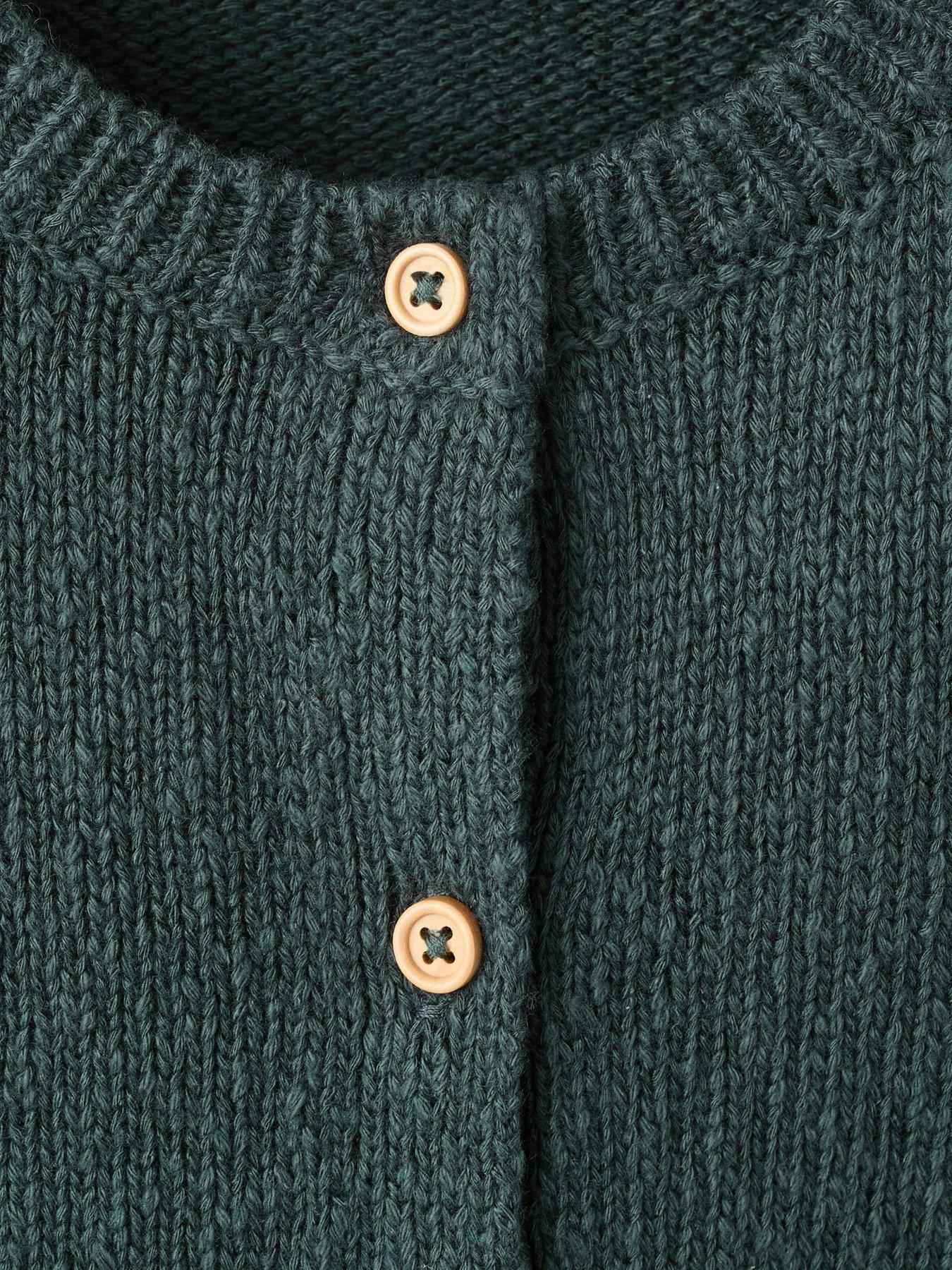 Image 3 of 4 of Mango Baby Unisex Knitted Cardigan - Green