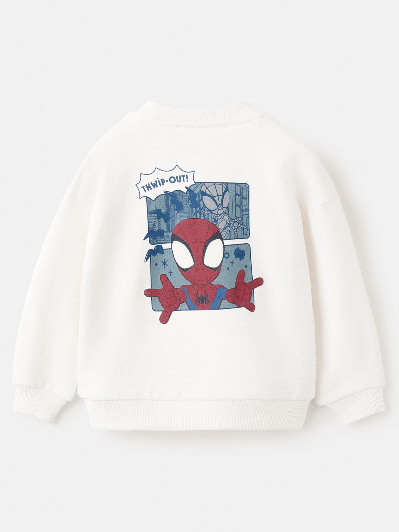 Mango Younger Boys Spider-Man Back Print Sweatshirt - Light Cream