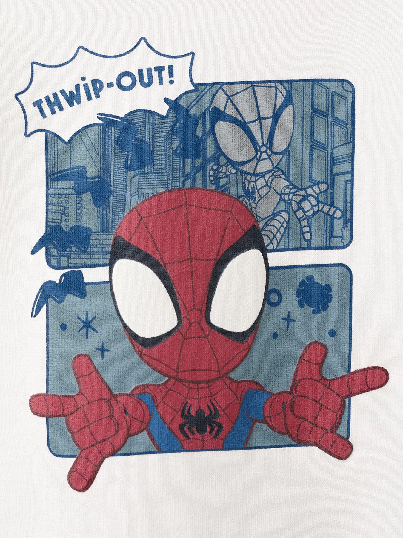 Image 3 of 4 of Mango Younger Boys Spider-Man Back Print Sweatshirt - Light Cream