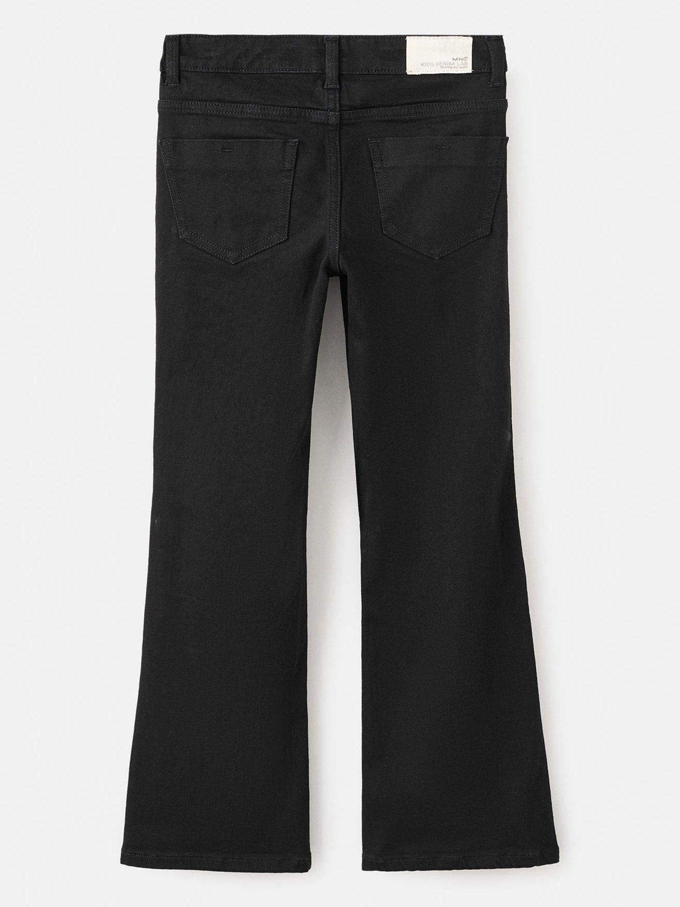 Image 2 of 4 of Mango Girls Button Up Flare Jeans - Black