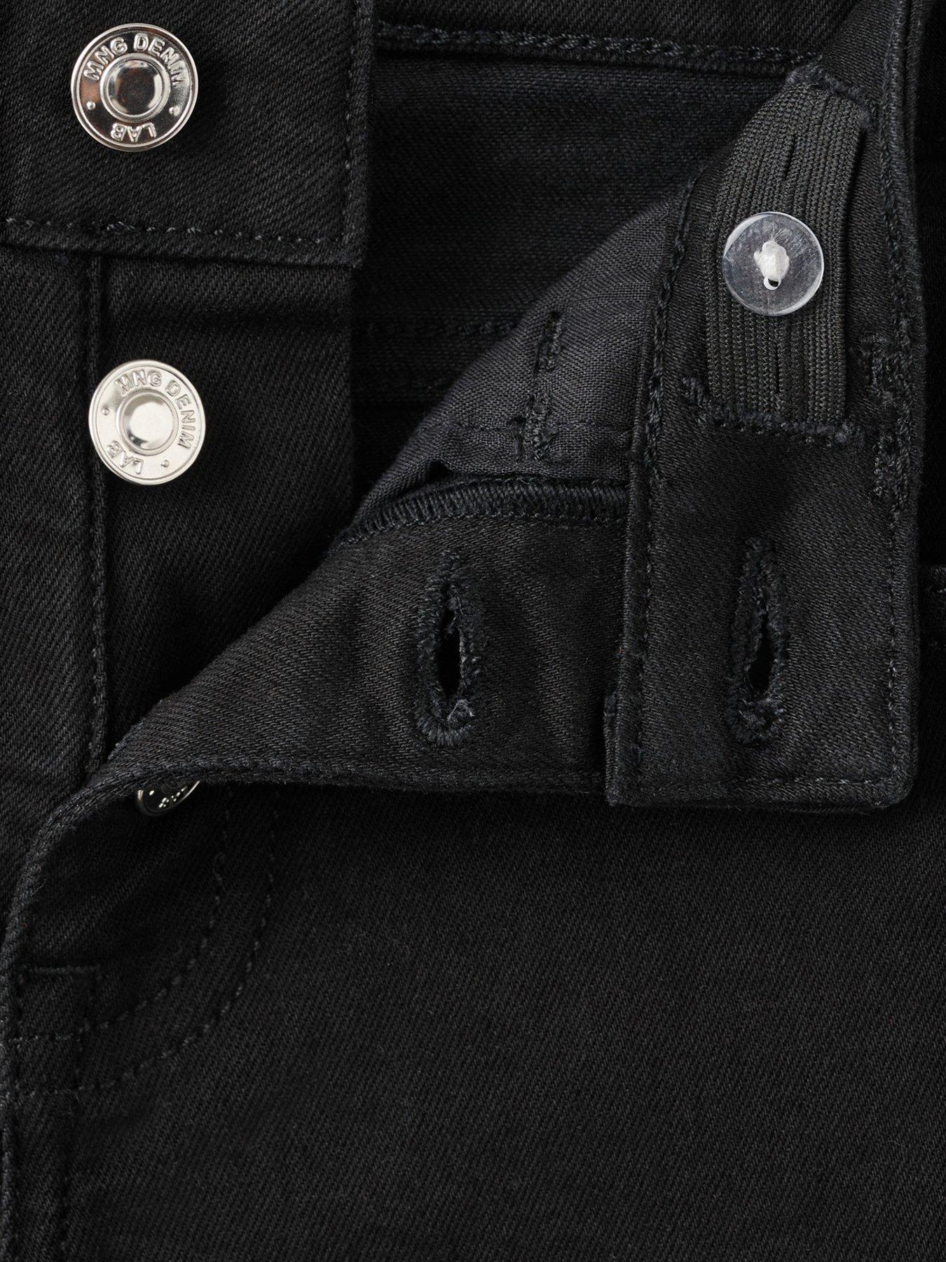 Image 3 of 4 of Mango Girls Button Up Flare Jeans - Black