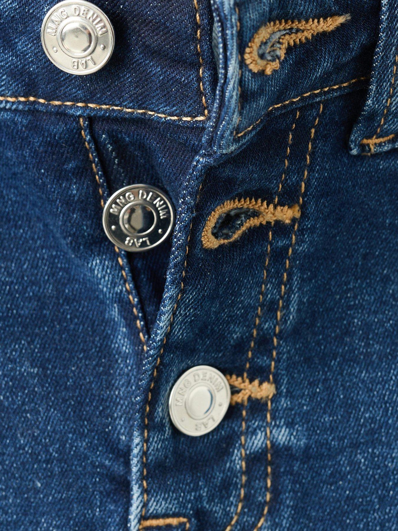 Image 3 of 4 of Mango Girls Button Up Flare Jeans - Dark Blue