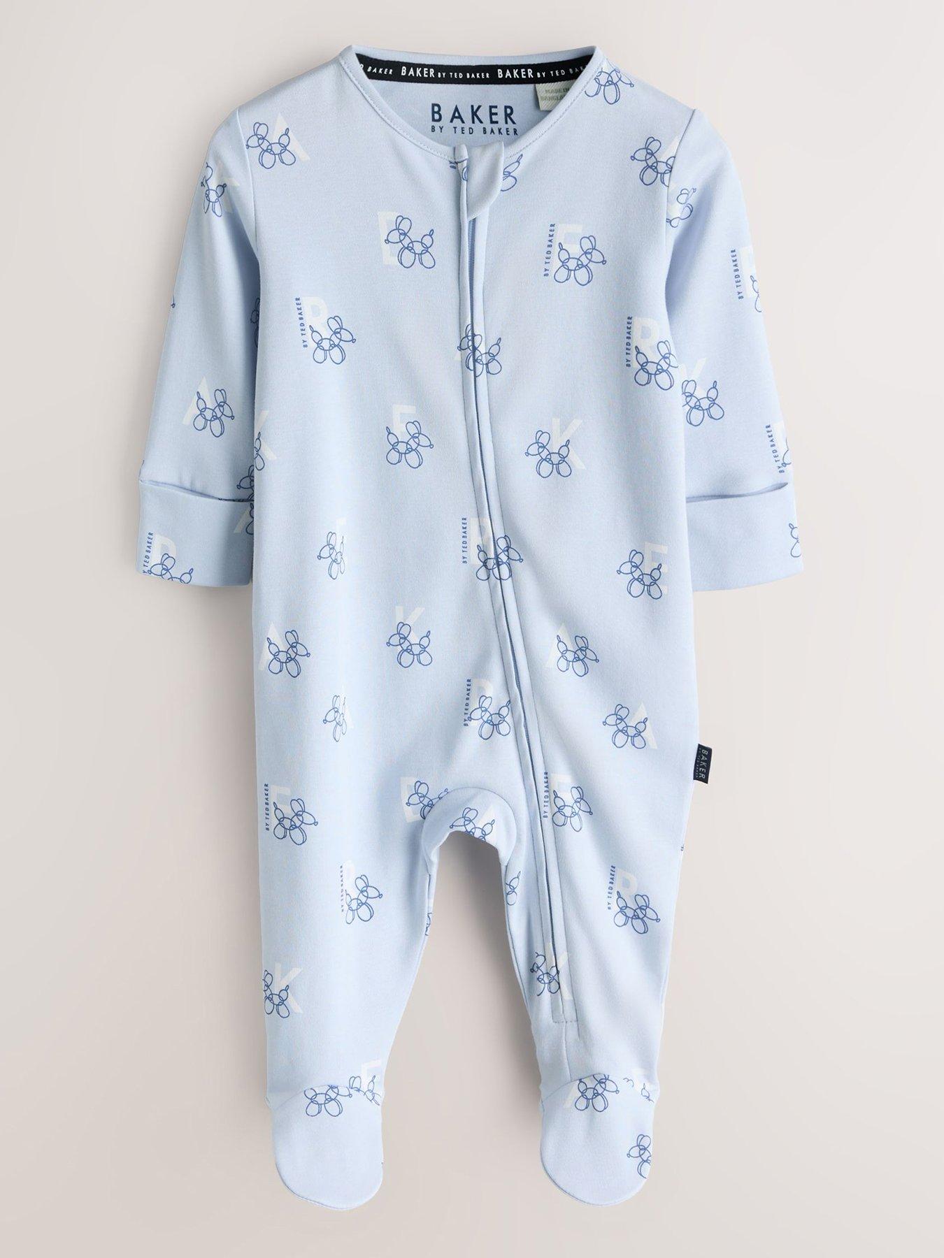 Ted Baker Baby Boys 3-Pack Sleepsuits - Blue