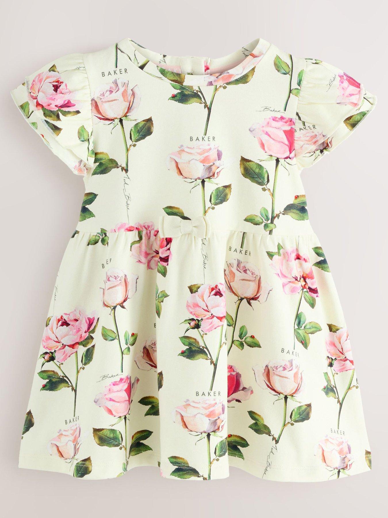 Ted Baker Younger Girls 2 Pack Floral  &  Plain Dresses - Multi