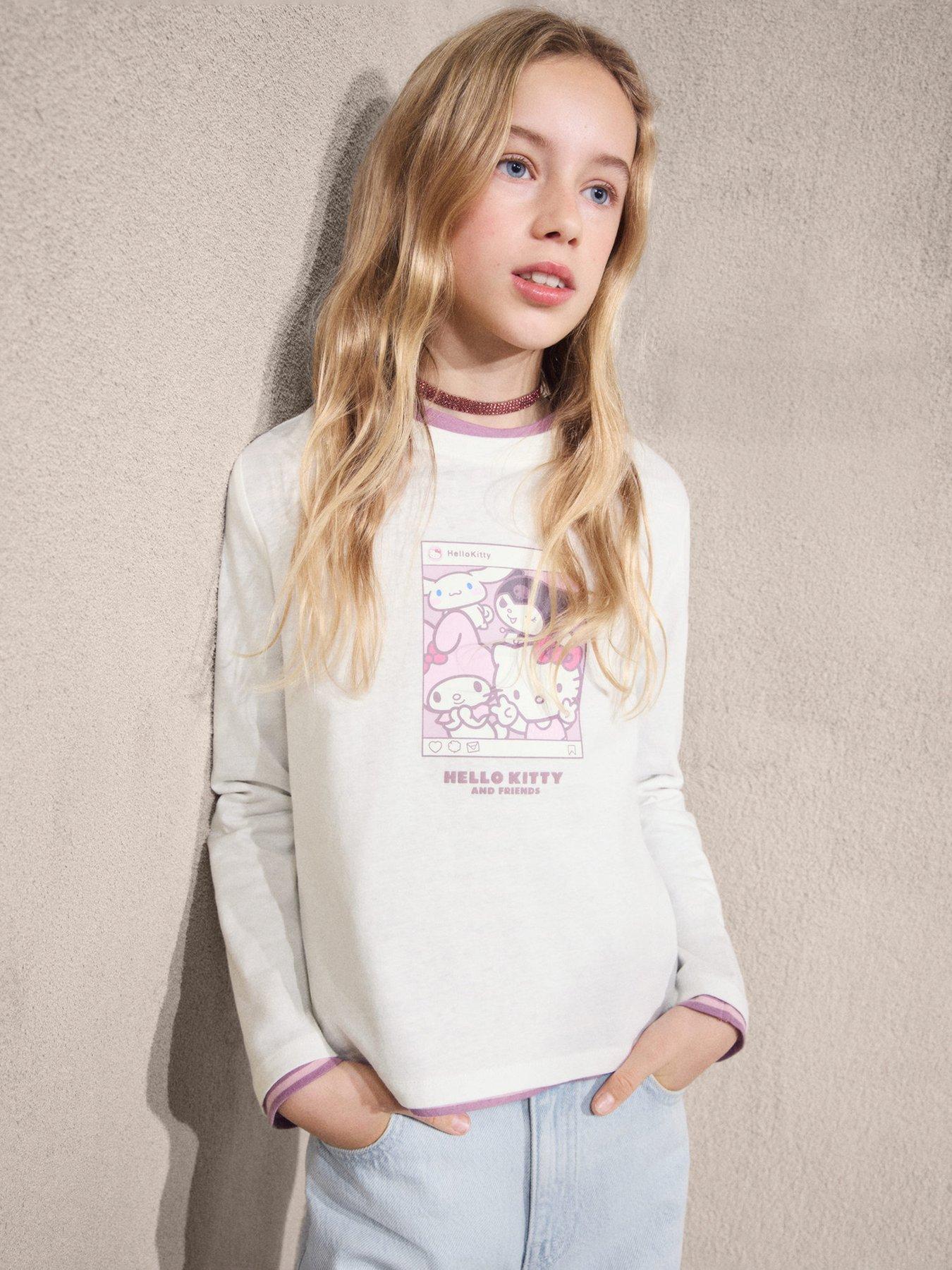 Mango Girls Hello Kitty Long Sleeve T-Shirt - Light Cream