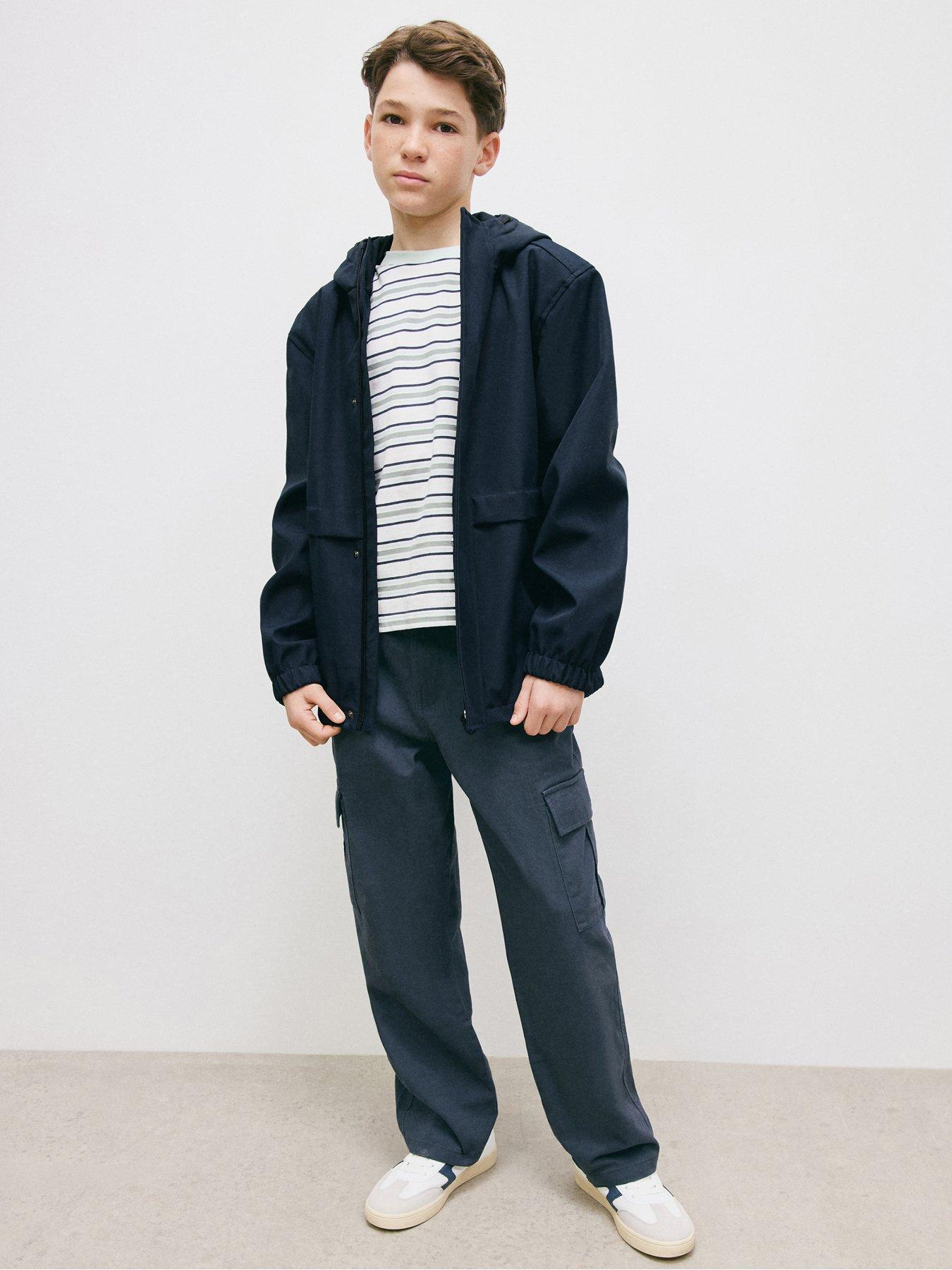 Mango Boys Mid Length Parka Coat - Navy