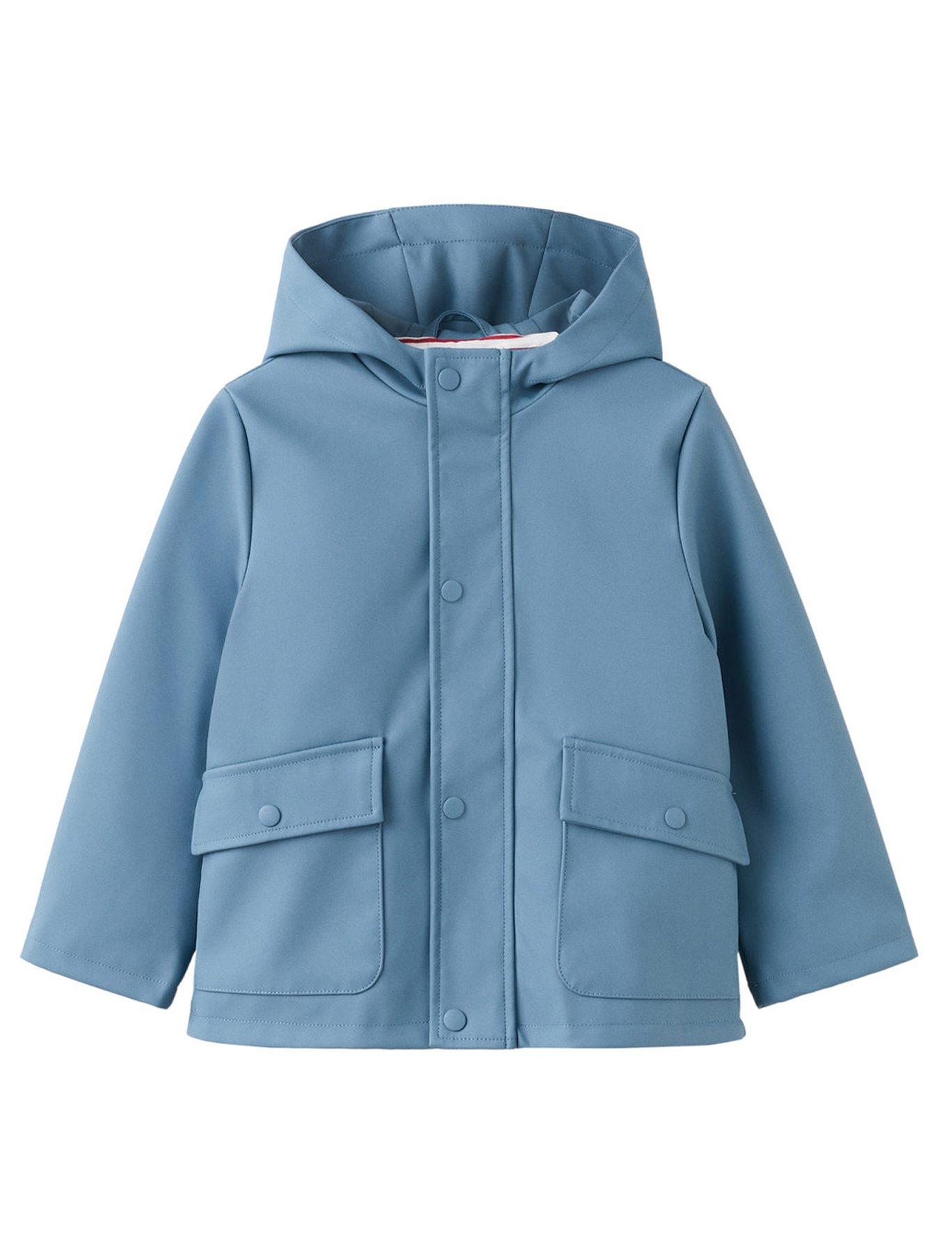 Mango Younger Boys Shower Resistant Mid Length Coat - Blue