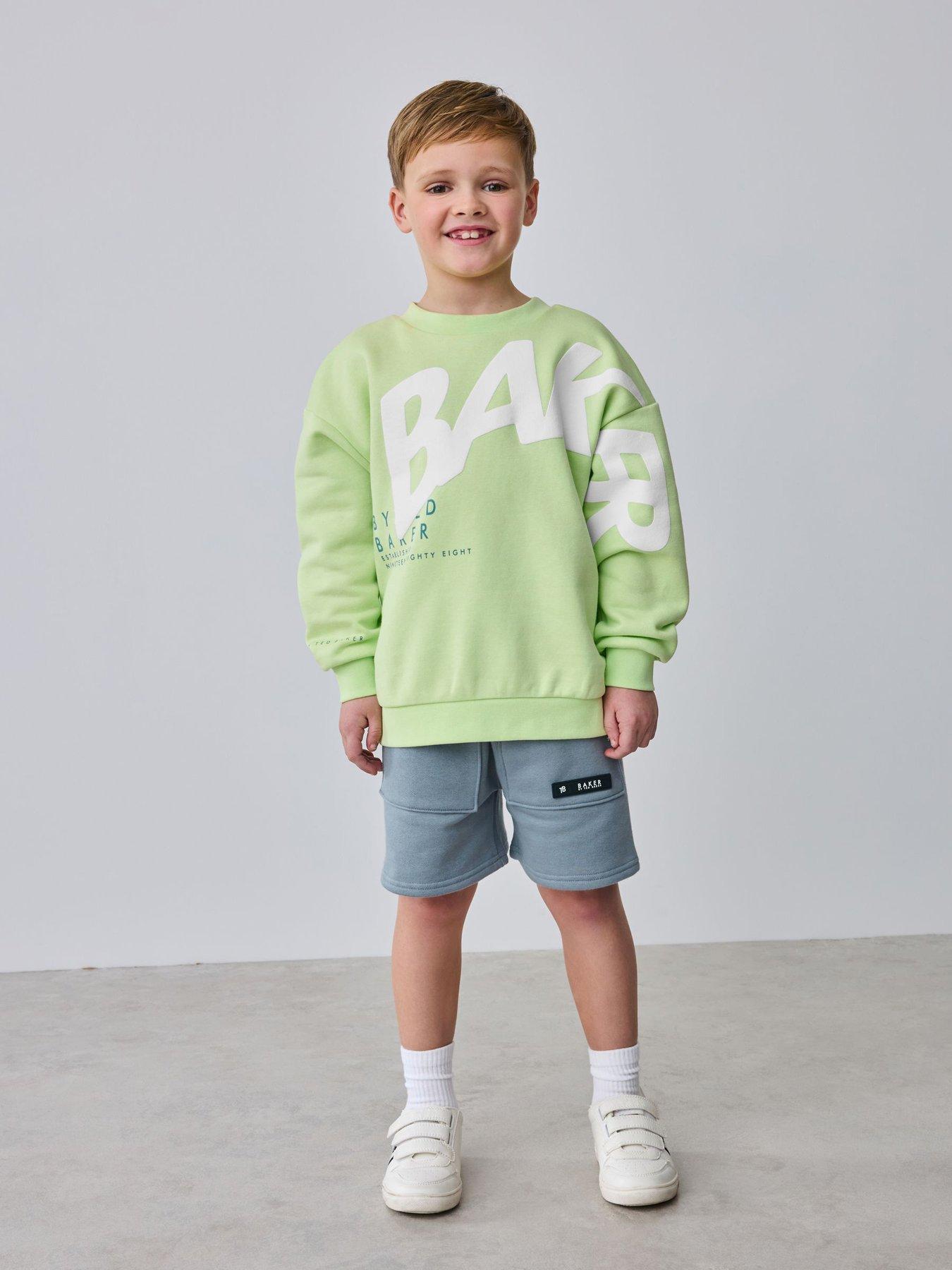 Ted Baker Boys Long Sleeved Graphic Short Set - Green