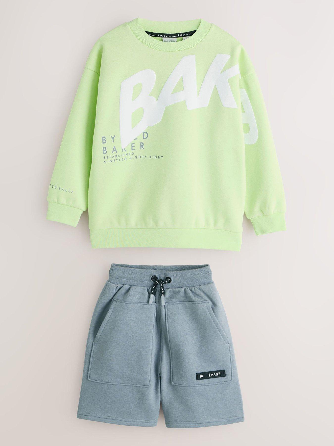 Ted Baker Boys Long Sleeved Graphic Short Set - Green