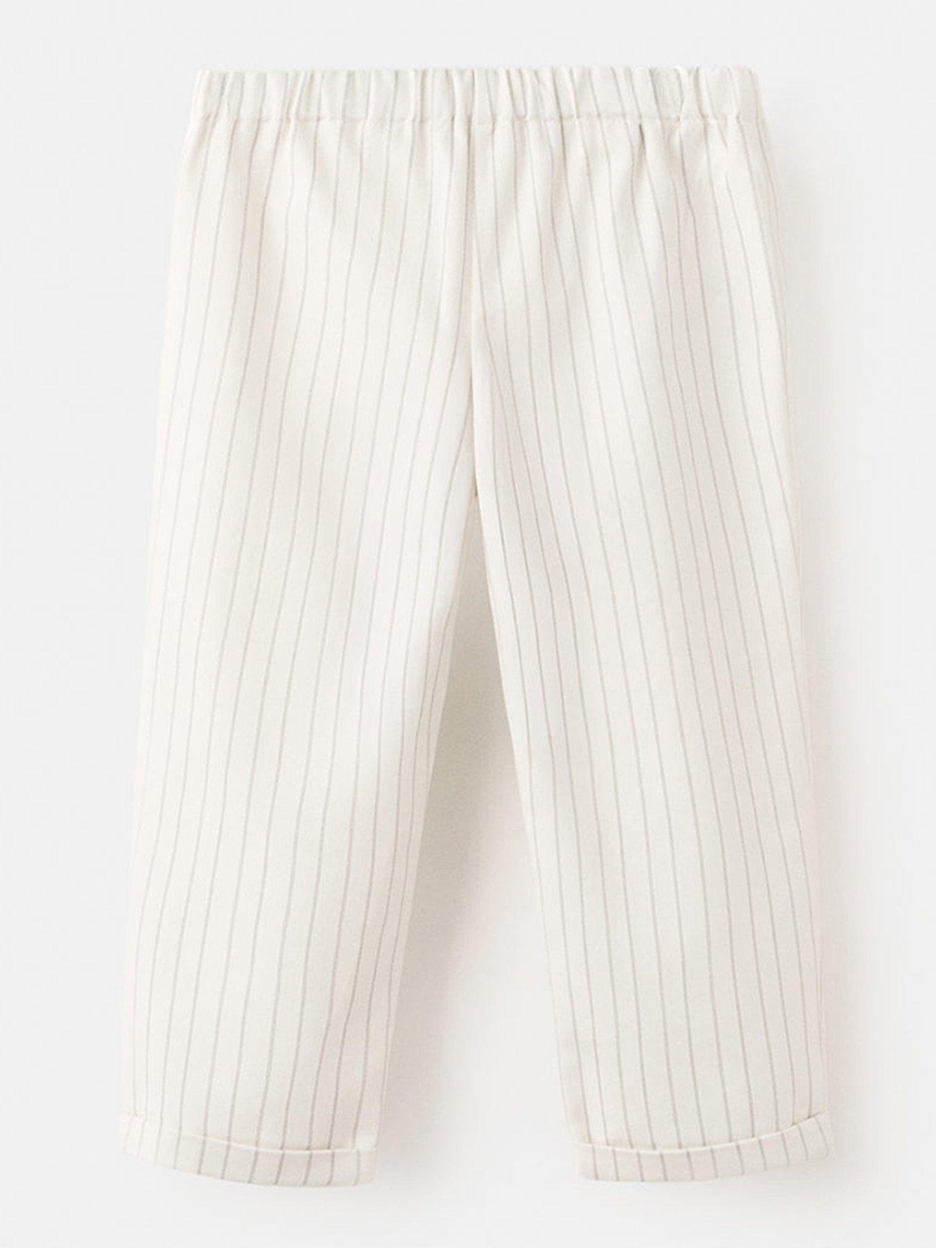 Image 2 of 4 of Mango Baby Boys Striped Trousers - Light Cream