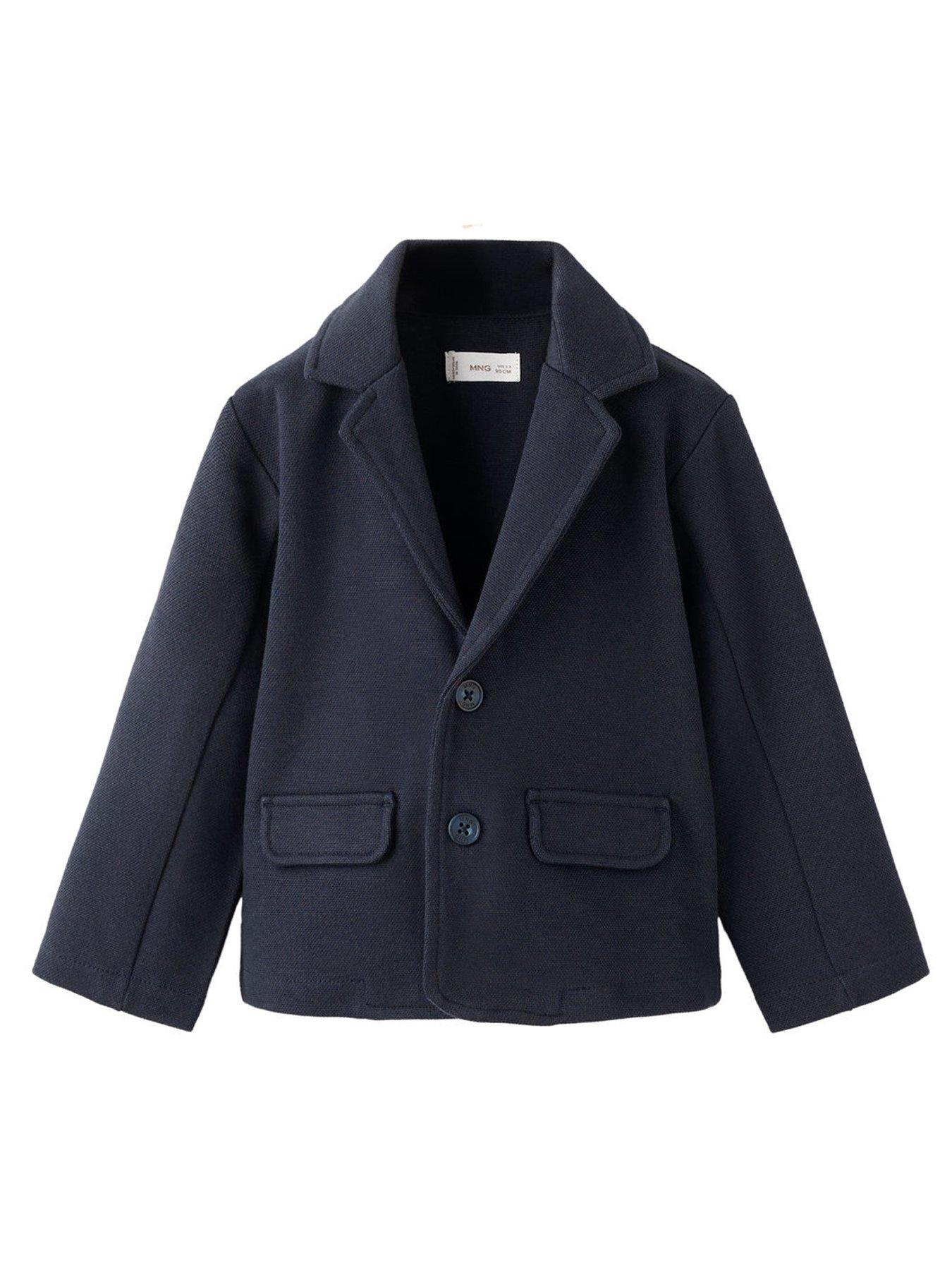 Mango Younger Boys Pique Blazer, Navy, Size Age: 18-24 Months