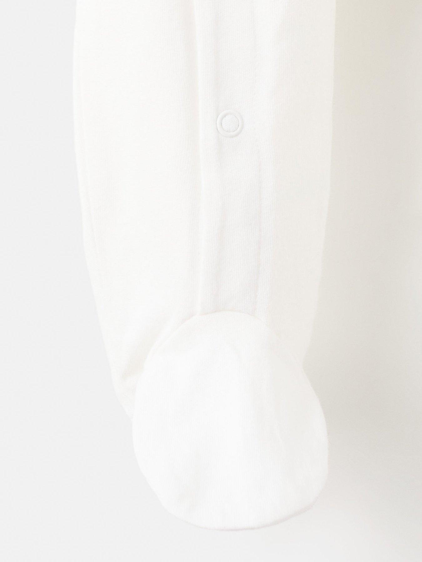 Image 3 of 4 of Mango Baby Unisex Collared Sleepsuit - Light Cream