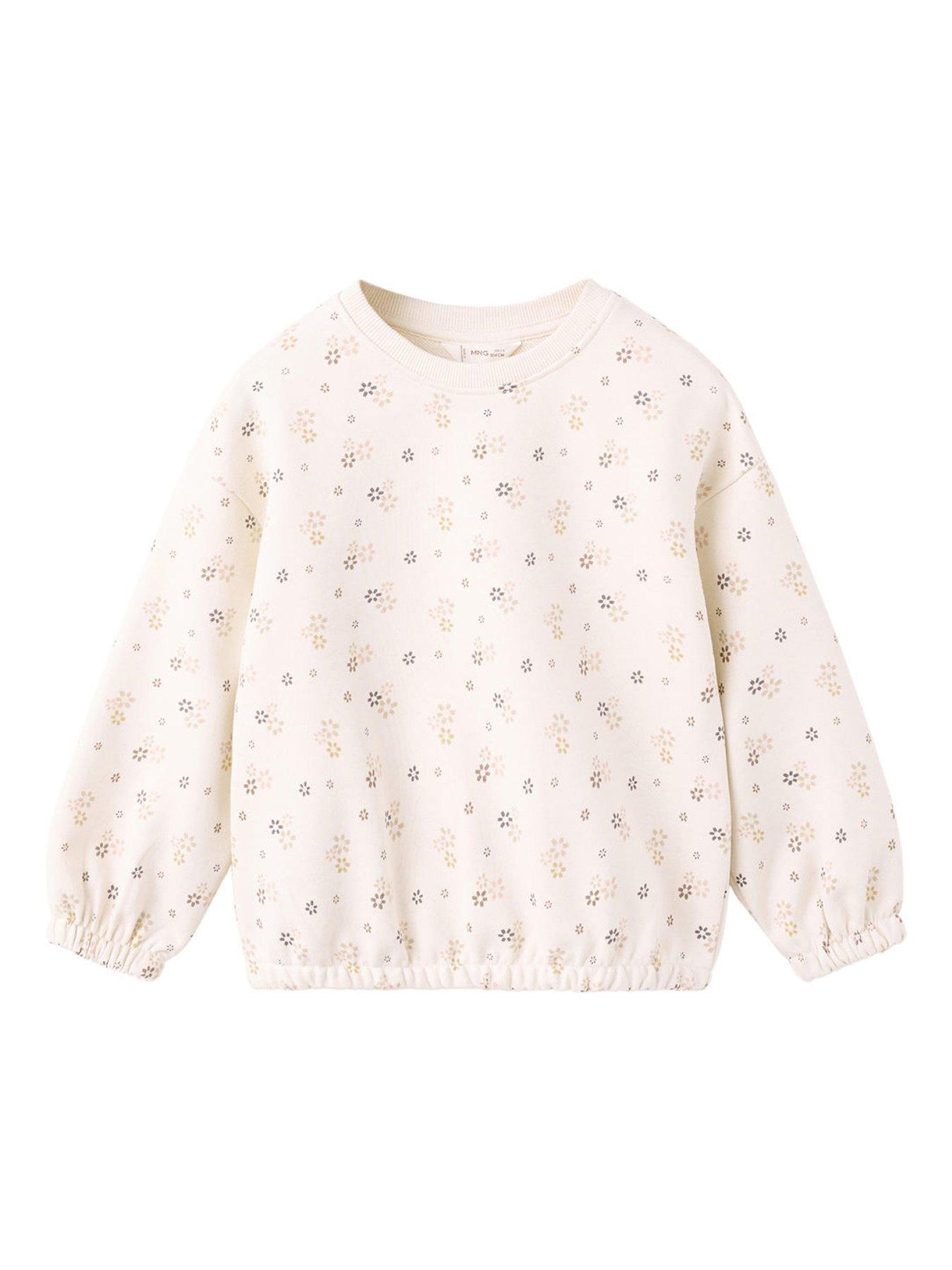 Mango Younger Girls Daisy Print Sweatshirt - Cream